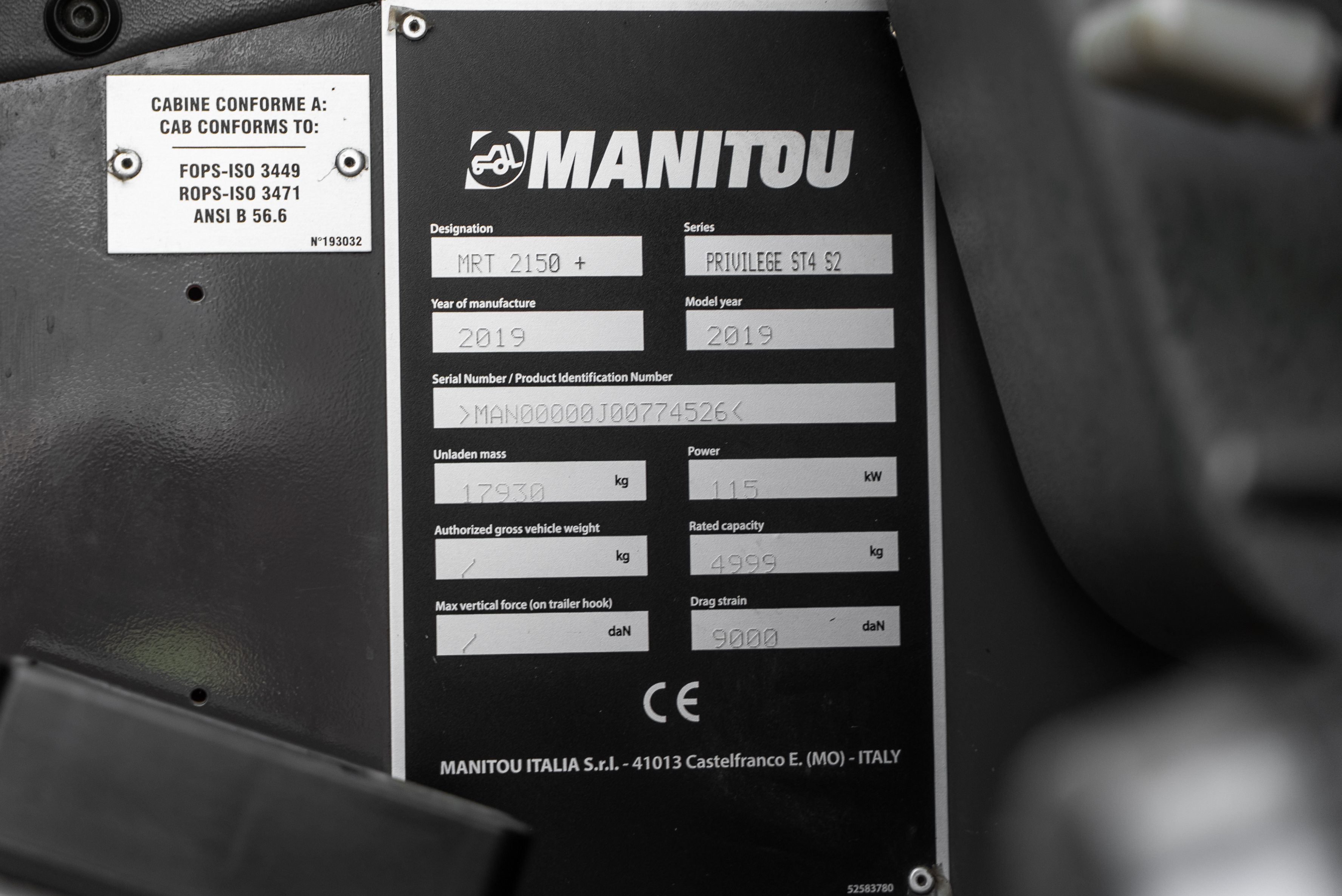 MRT 2150 PRIV+ ST4 S2 - Identification plate