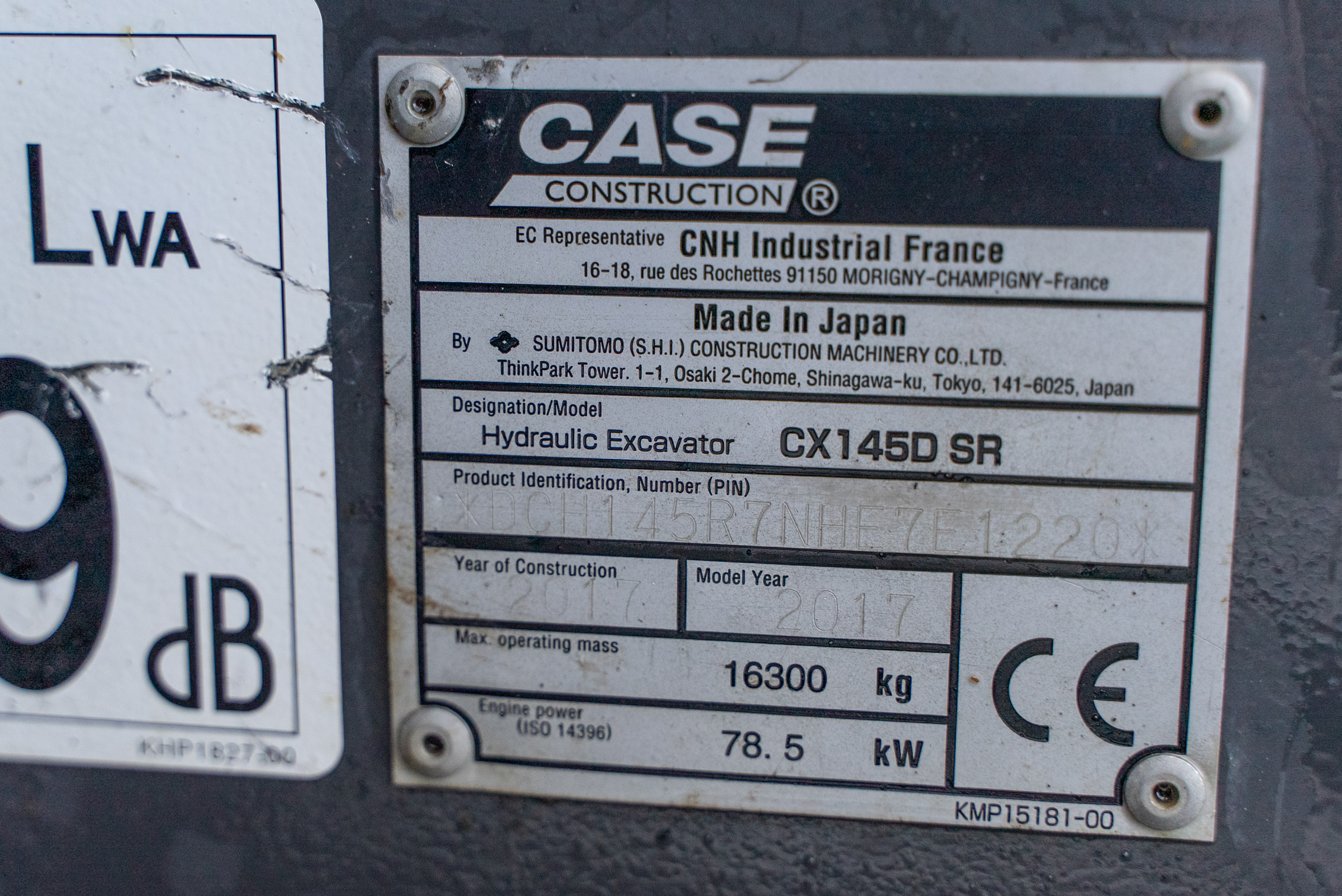 CX 145 D - Identification plate