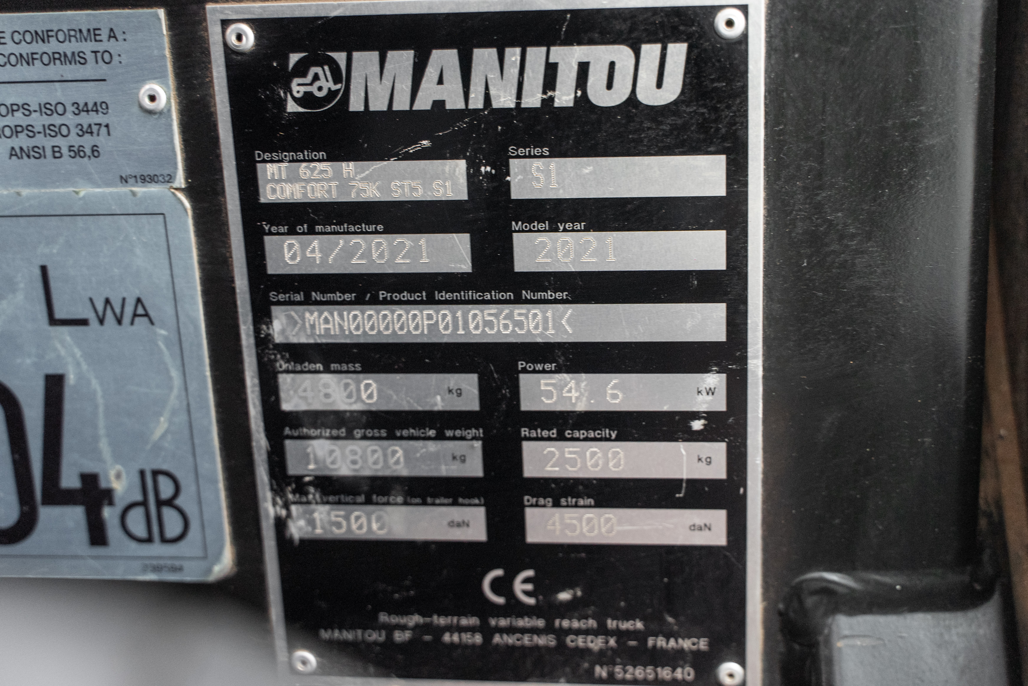 MT 625 H COMFORT 75K ST5 S1 - Identification plate