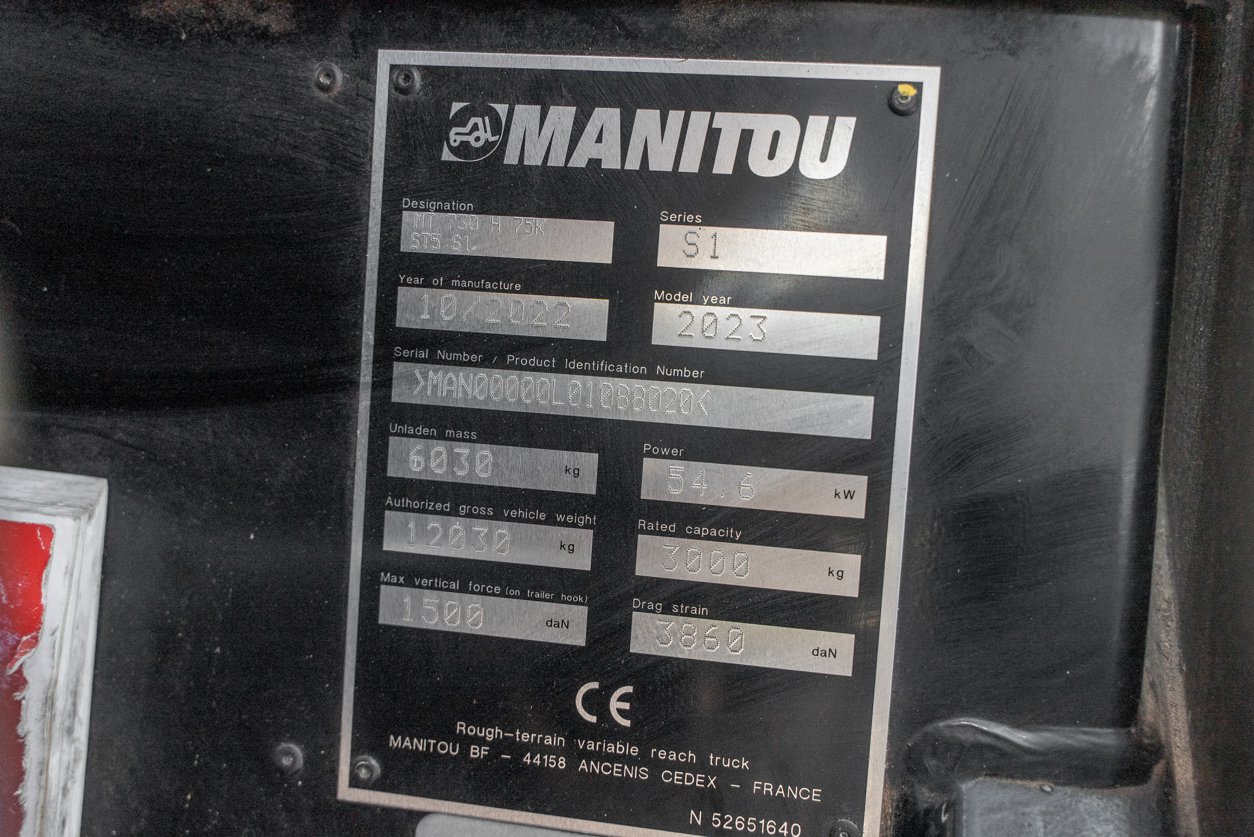 MT 730 H 75K ST5 S1 - Identification plate
