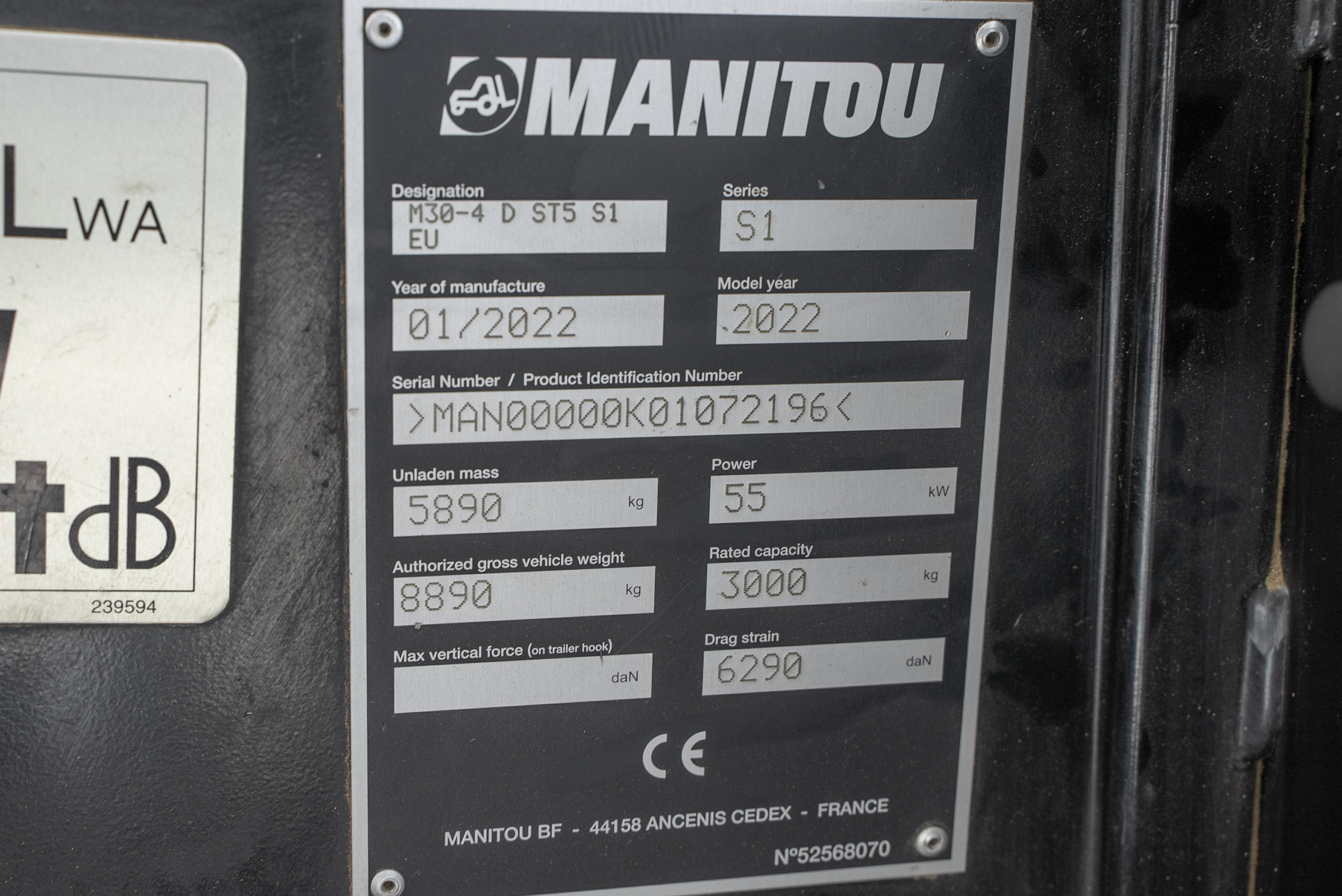 M 30-4 D ST5 S1 - Identification plate