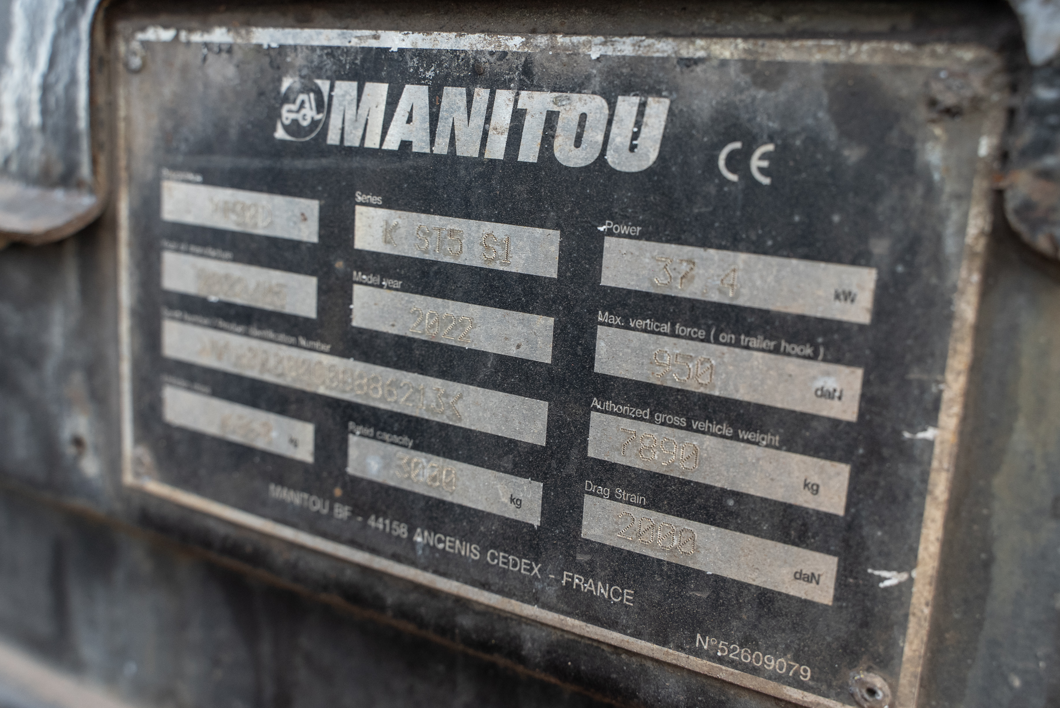 Manitou - Forklifts - MI 30 D K ST5 S1 - Identification plate