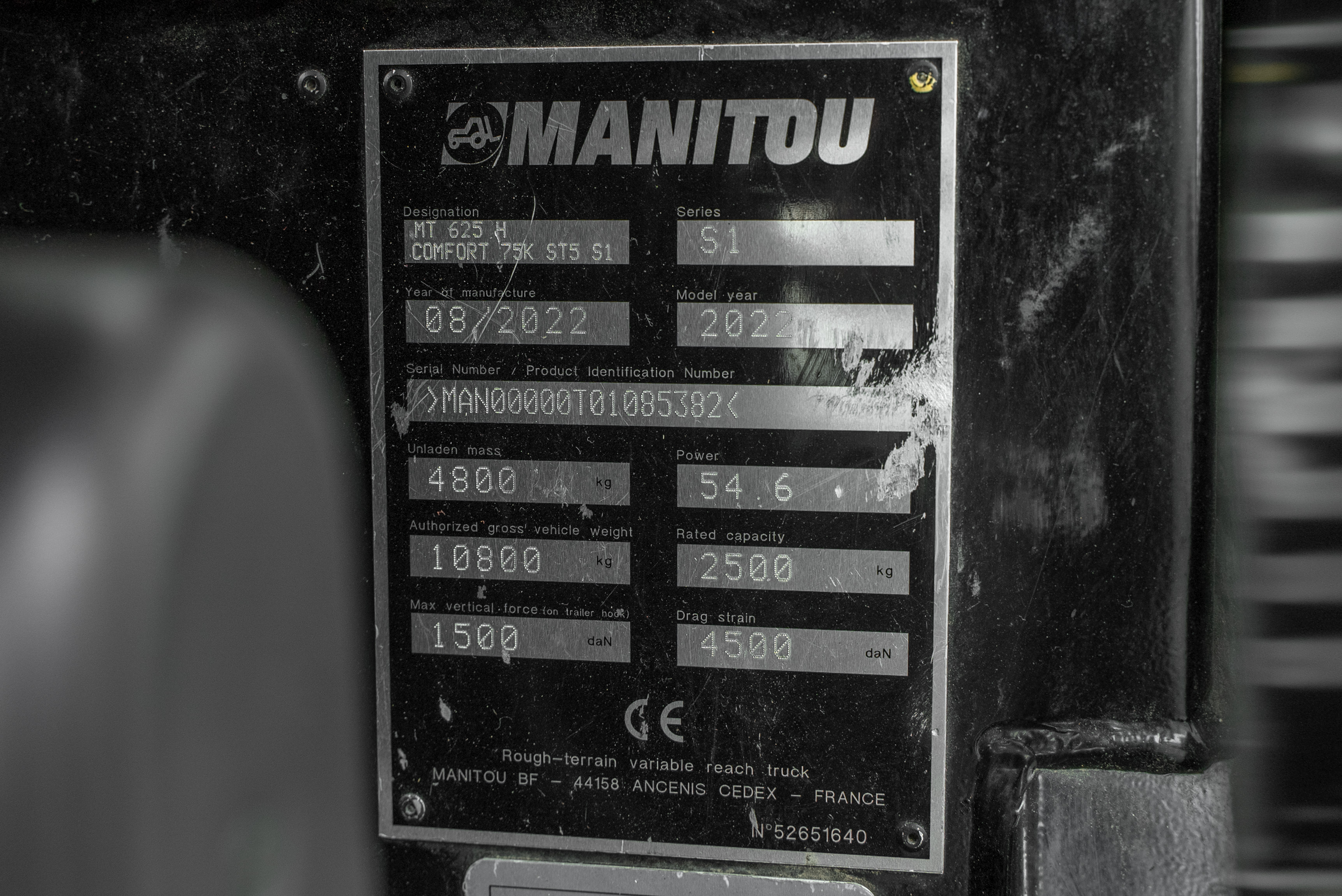 MT 625 H COMFORT 75K ST5 S1 - Identification plate