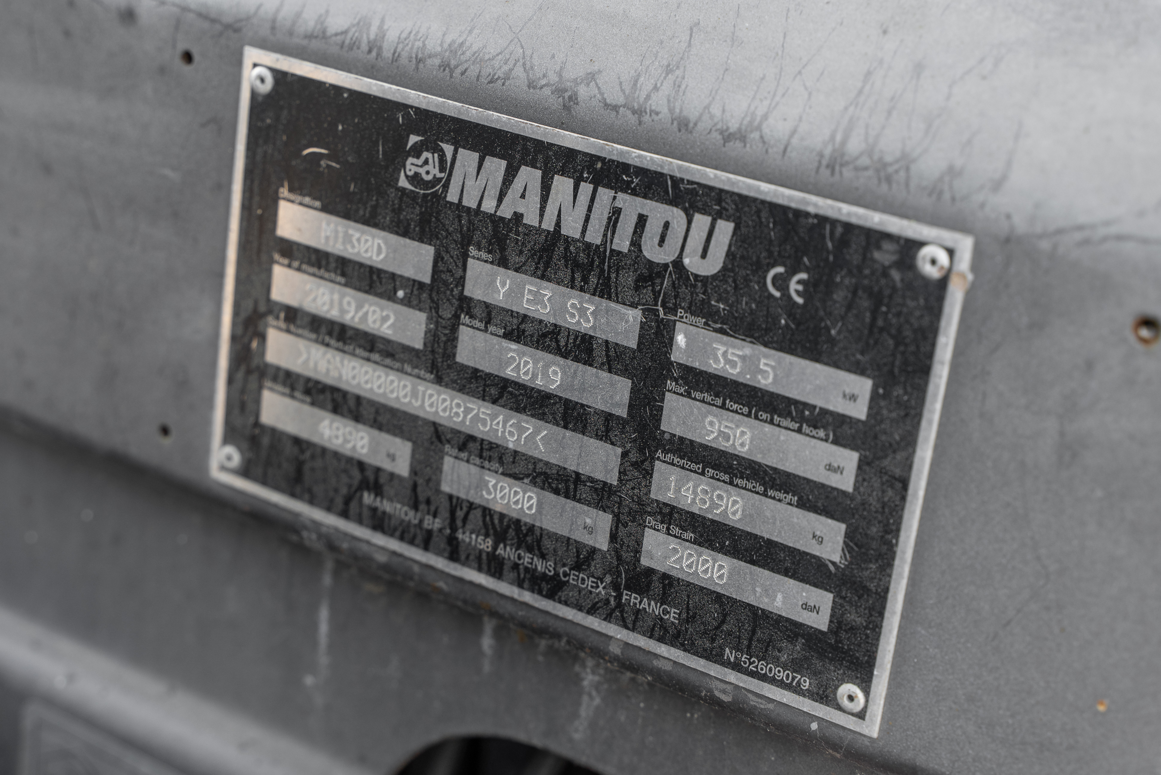 MI 30 D Y E3 S3 - Identification plate