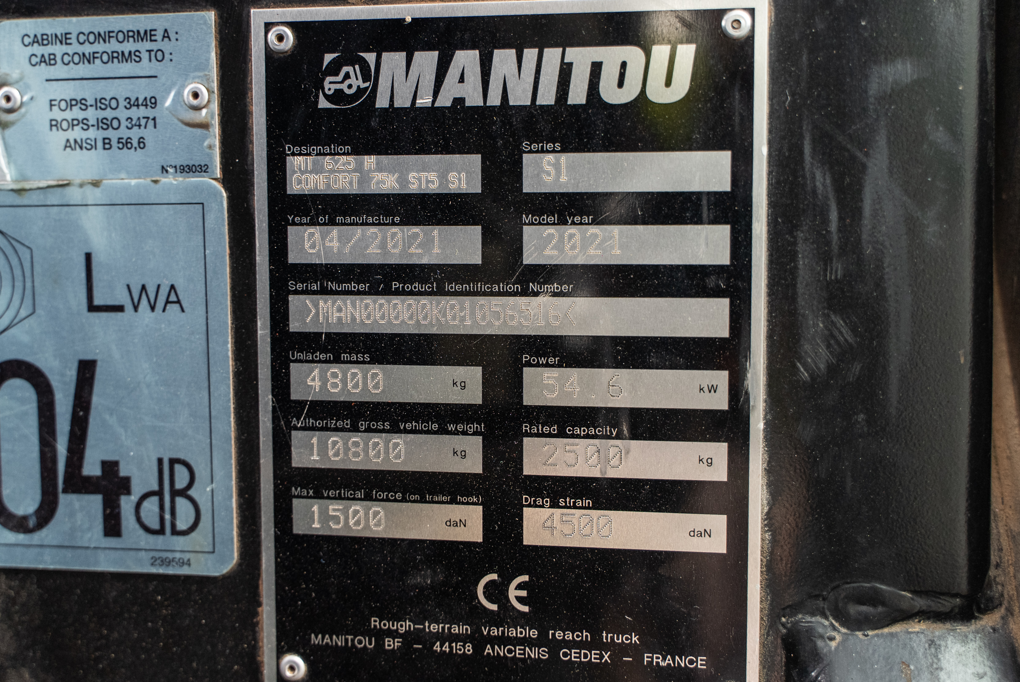 MT 625 H COMFORT 75K ST5 S1 - Identification plate
