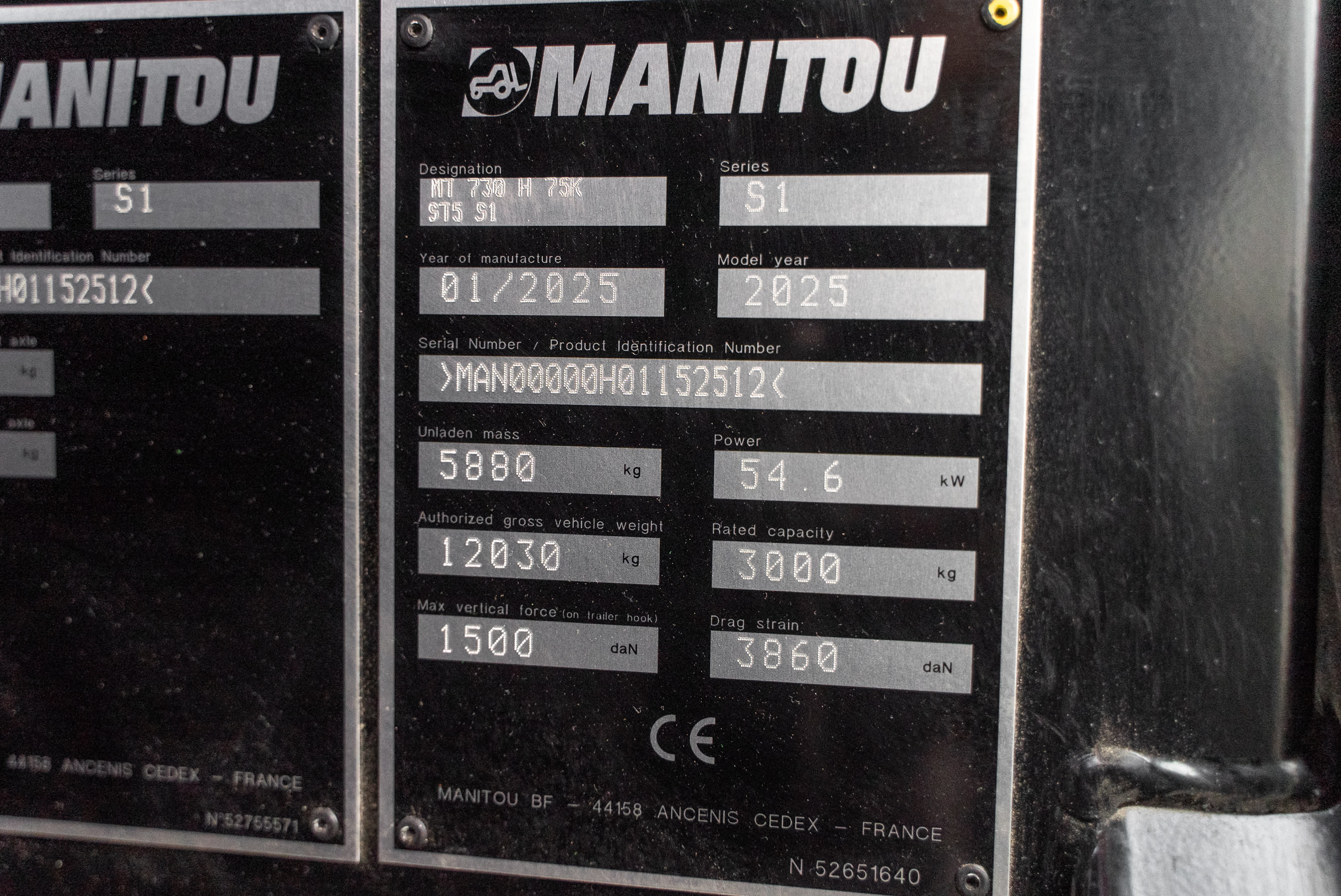 MT 730 H 75K ST5 S1 - Identification plate