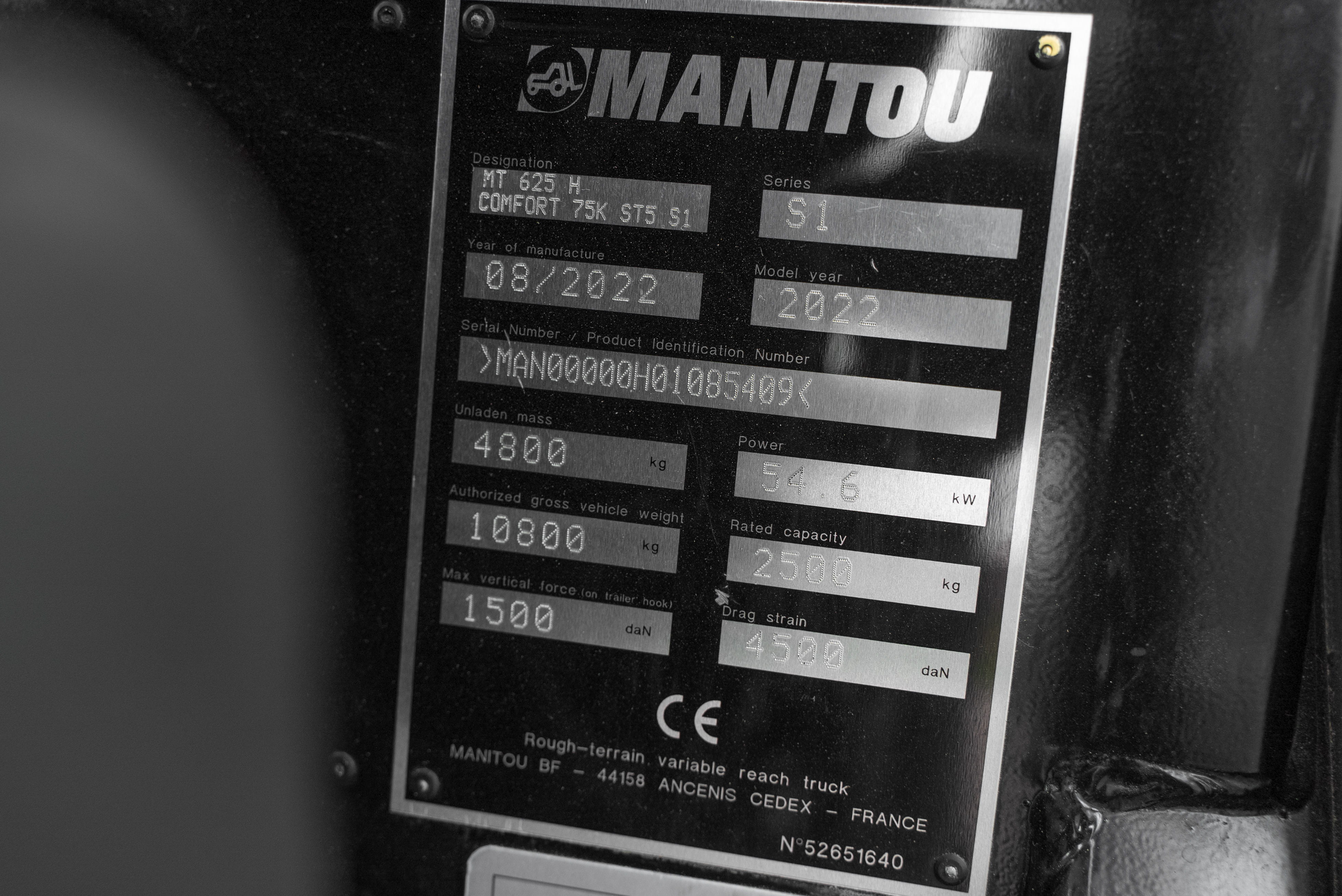 MT 625 H COMFORT 75K ST5 S1 - Identification plate