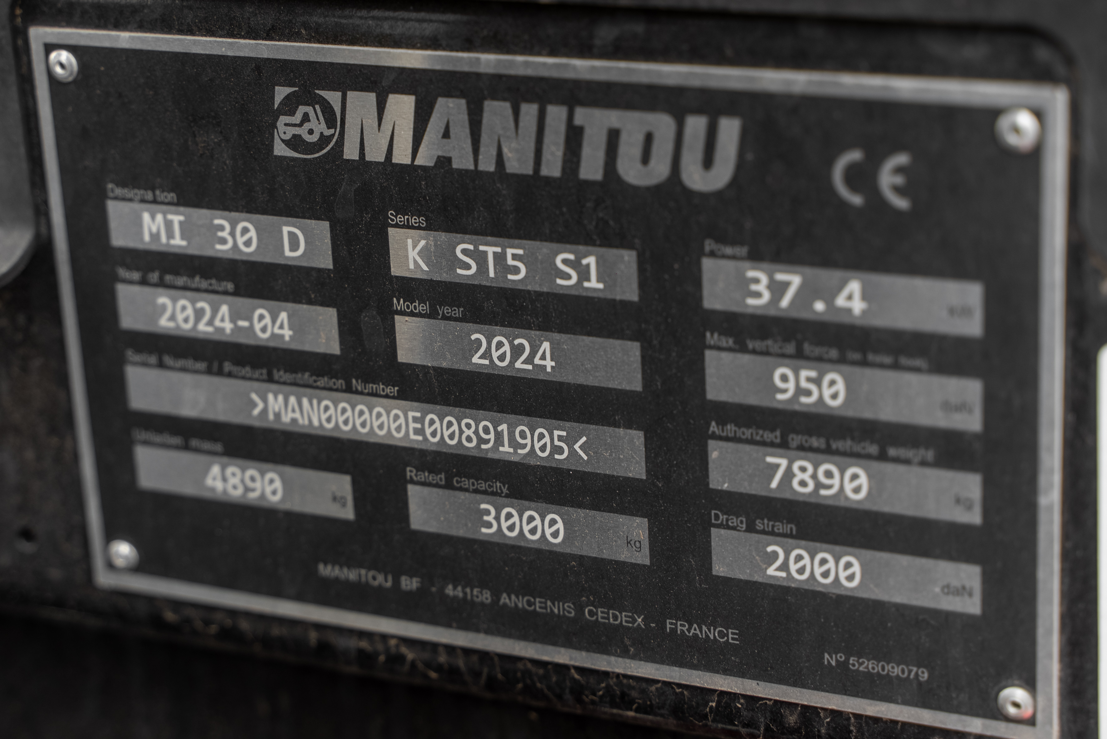 MI 30 D K ST5 S1 - Identification plate