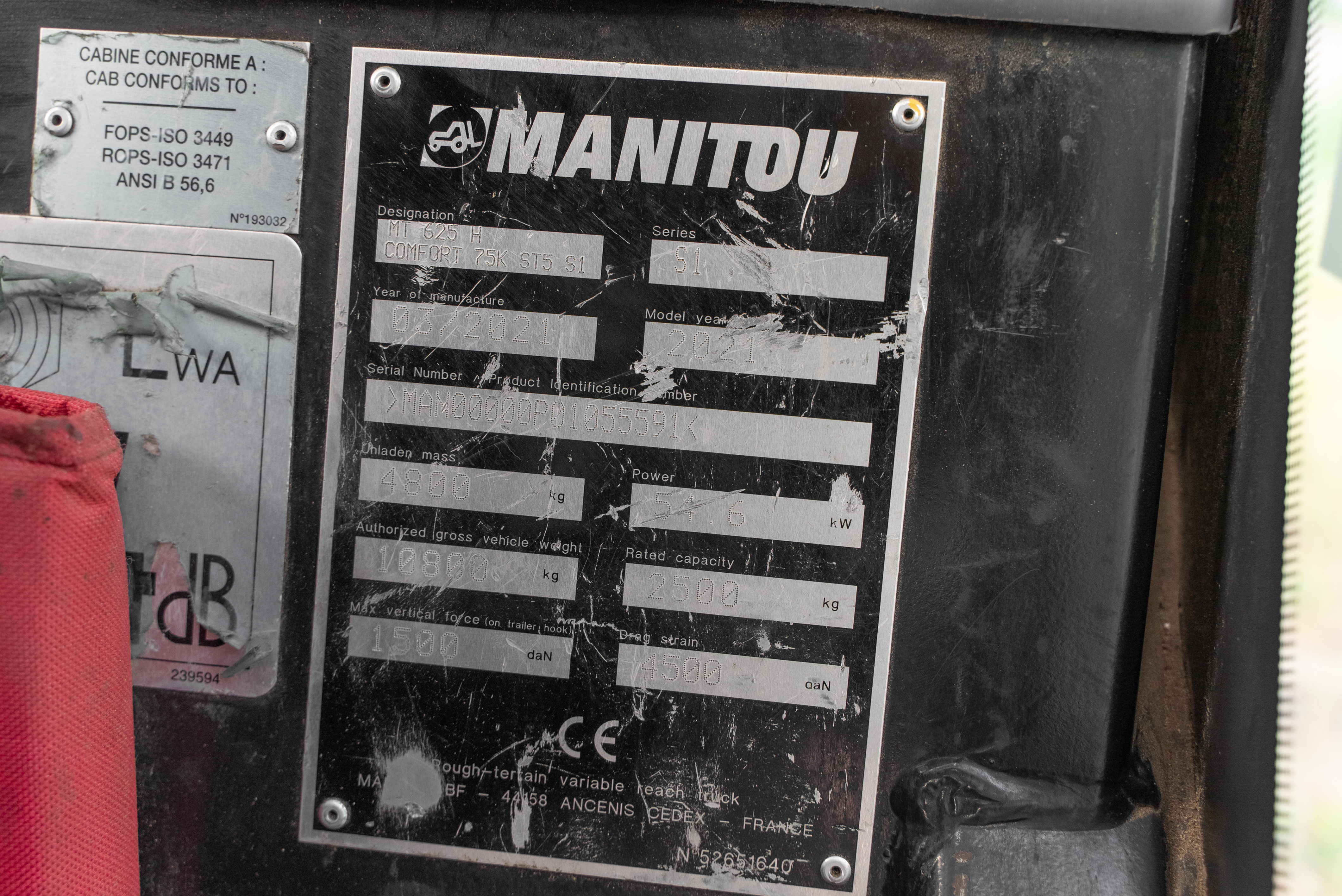 MT 625 H COMFORT 75K ST5 S1 - Identification plate