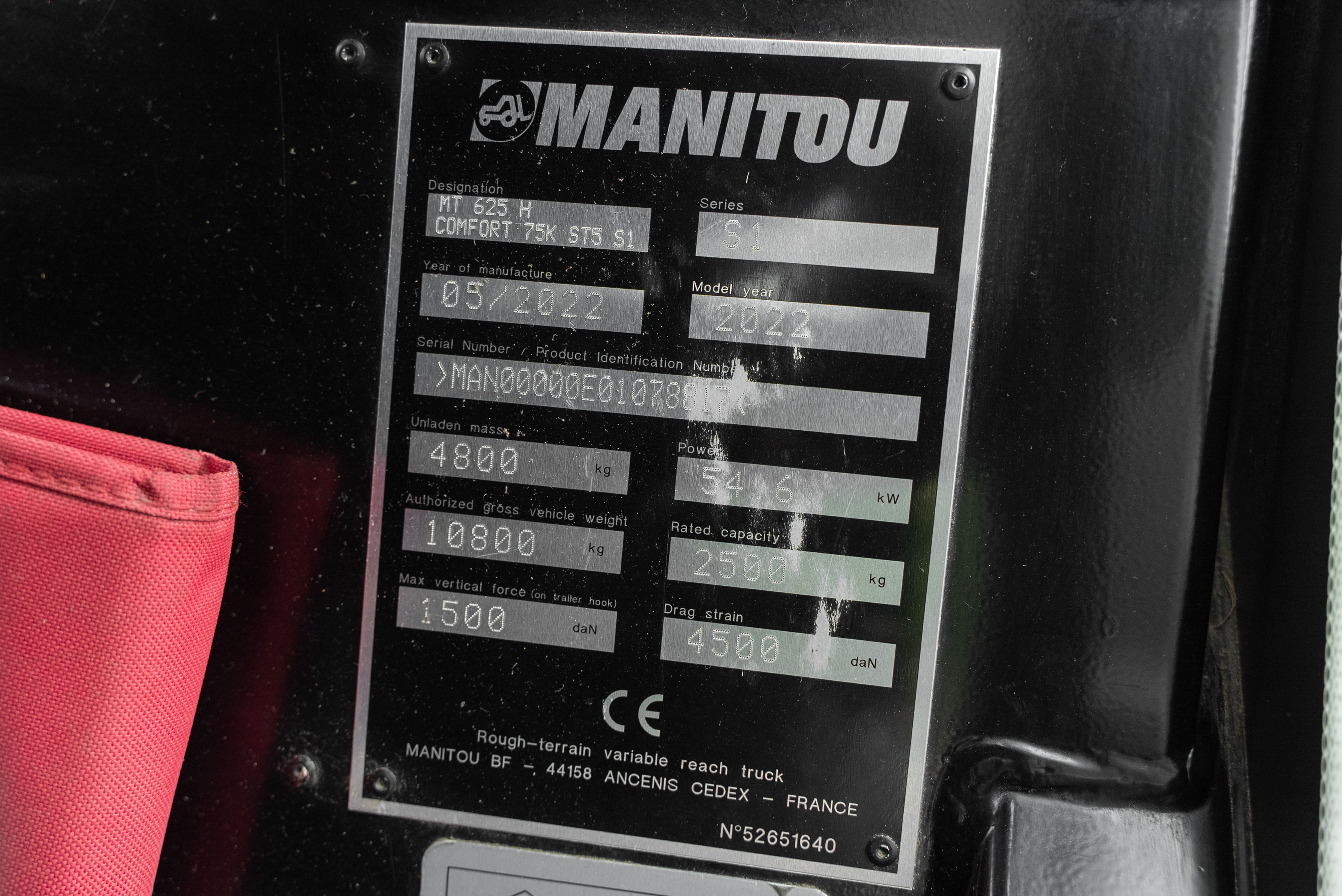 MT 625 H COMFORT 75K ST5 S1 - Identification plate