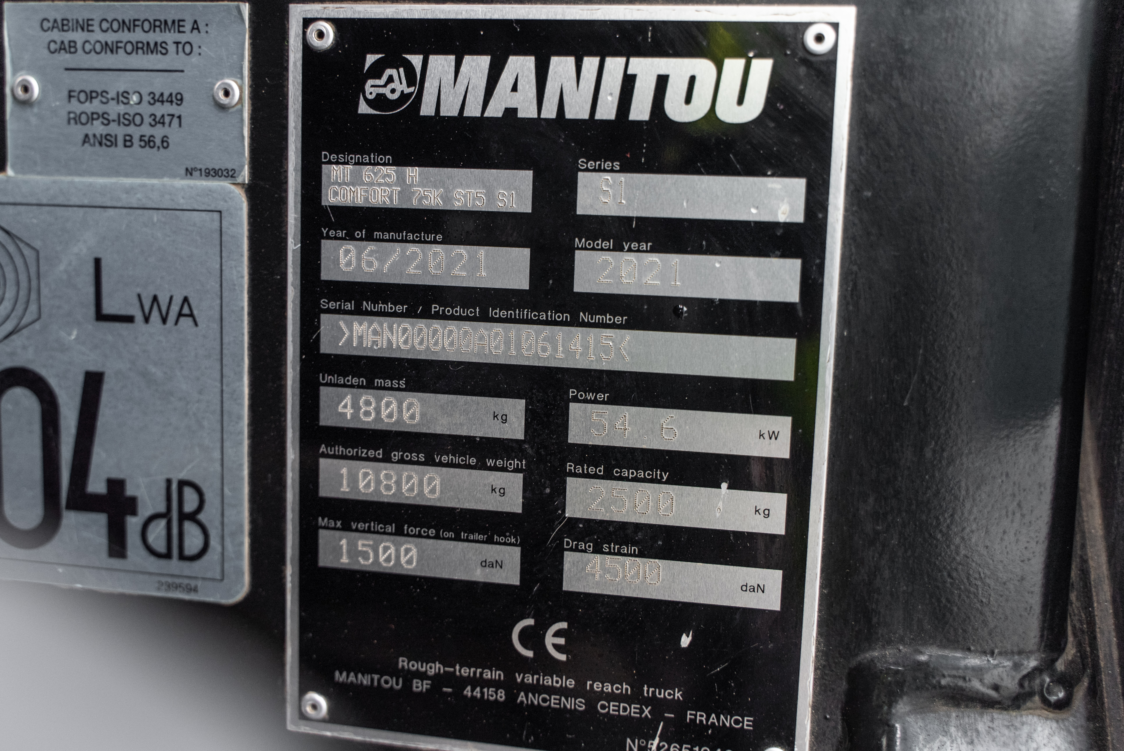MT 625 H COMFORT 75K ST5 S1 - Identification plate