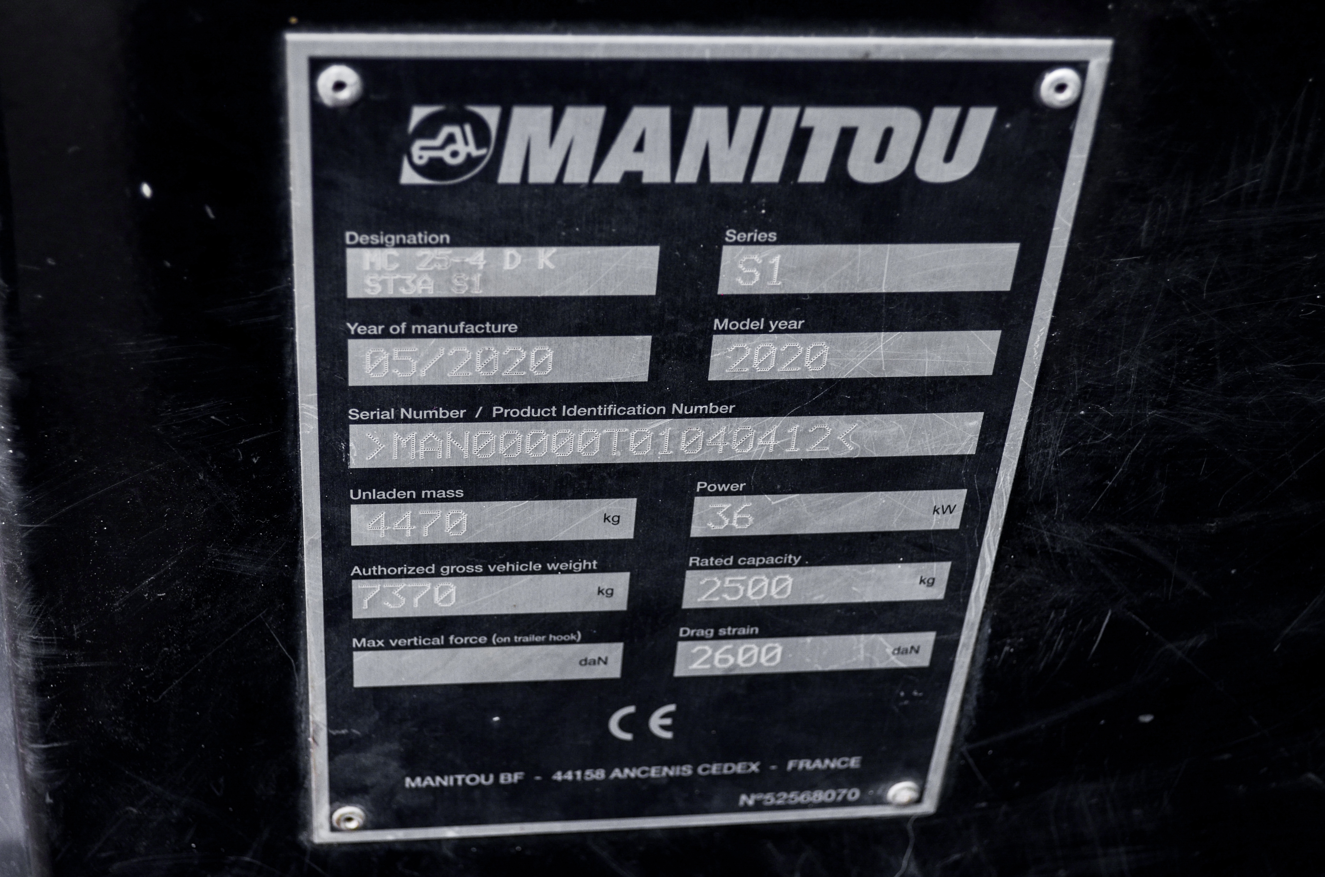 MC 25-4 D K ST3A S1 - Identification plate