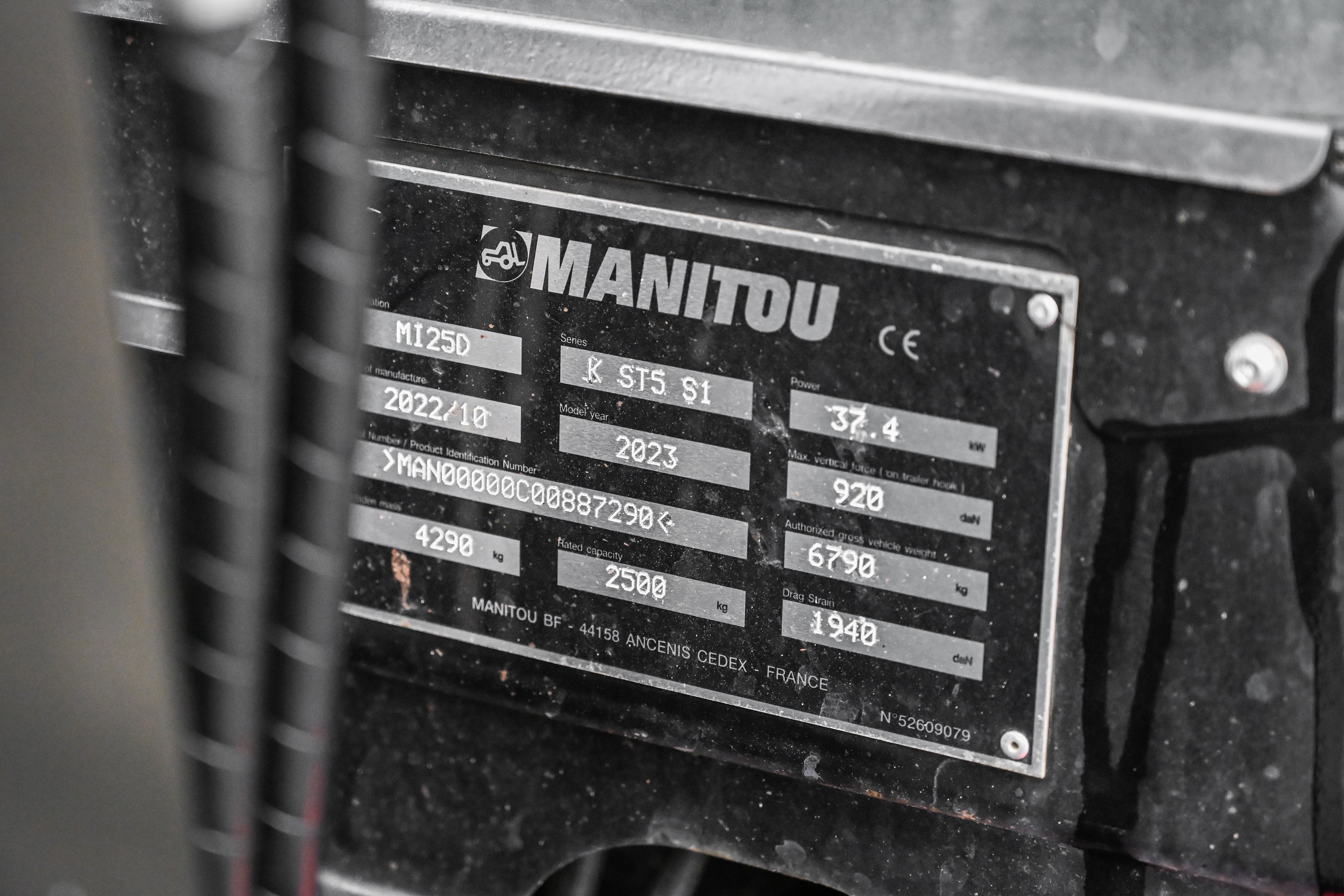 Manitou - Chariots élévateurs - MI 25 D K ST5 S1 - Plaque signalétique