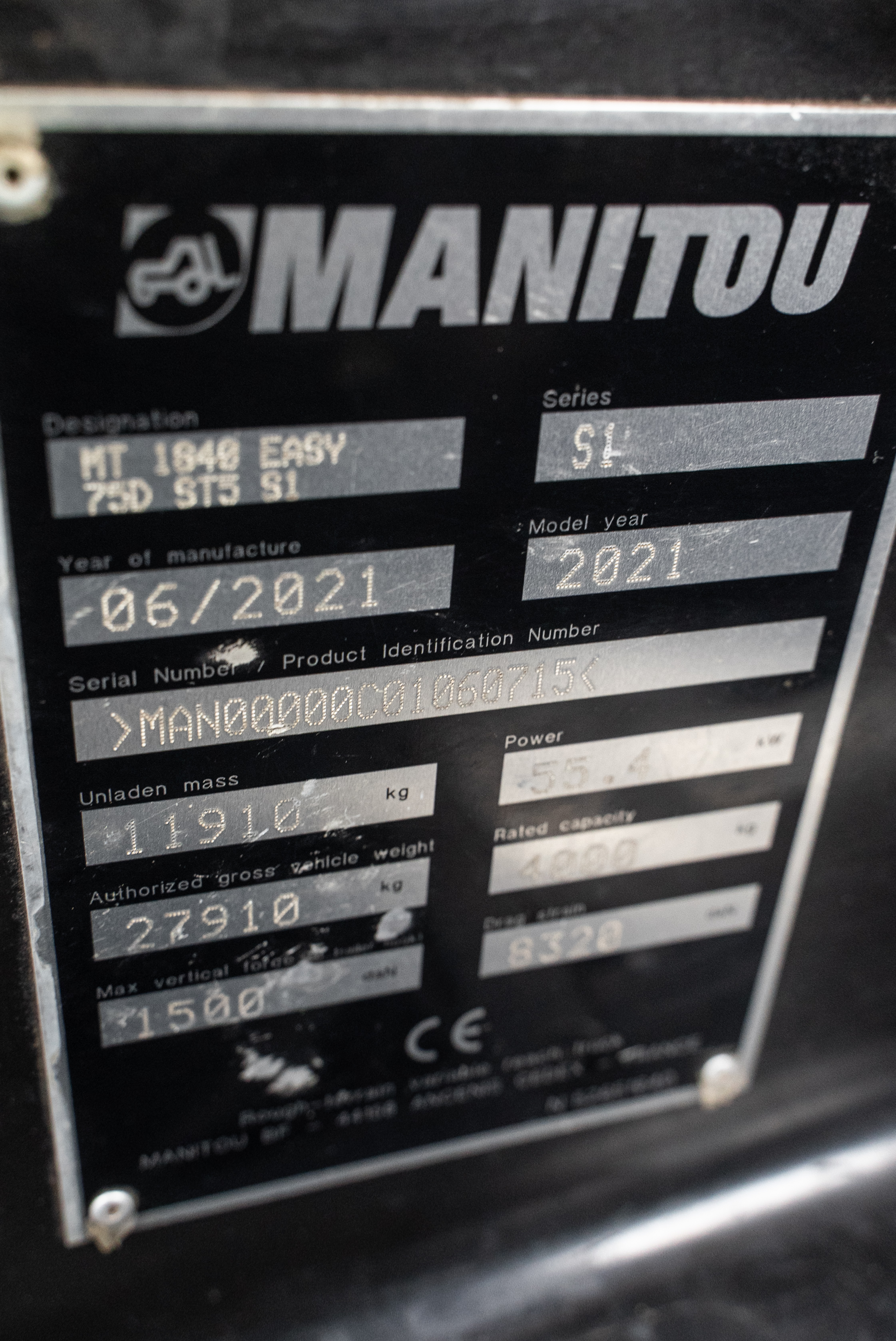 MT 1840 EASY 75D ST5 S1 - Identification plate