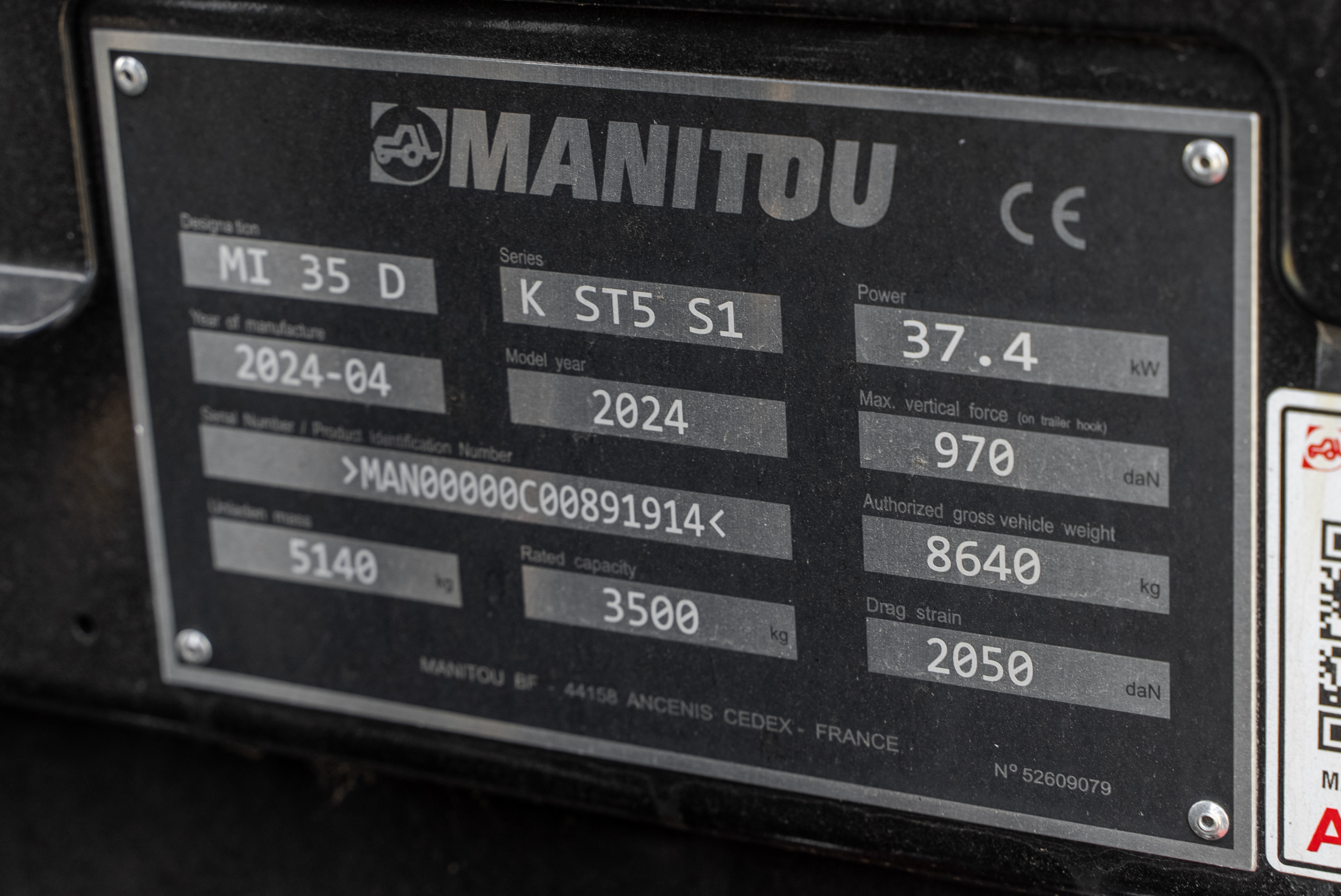 MI 35 D K ST5 S1 - Identification plate