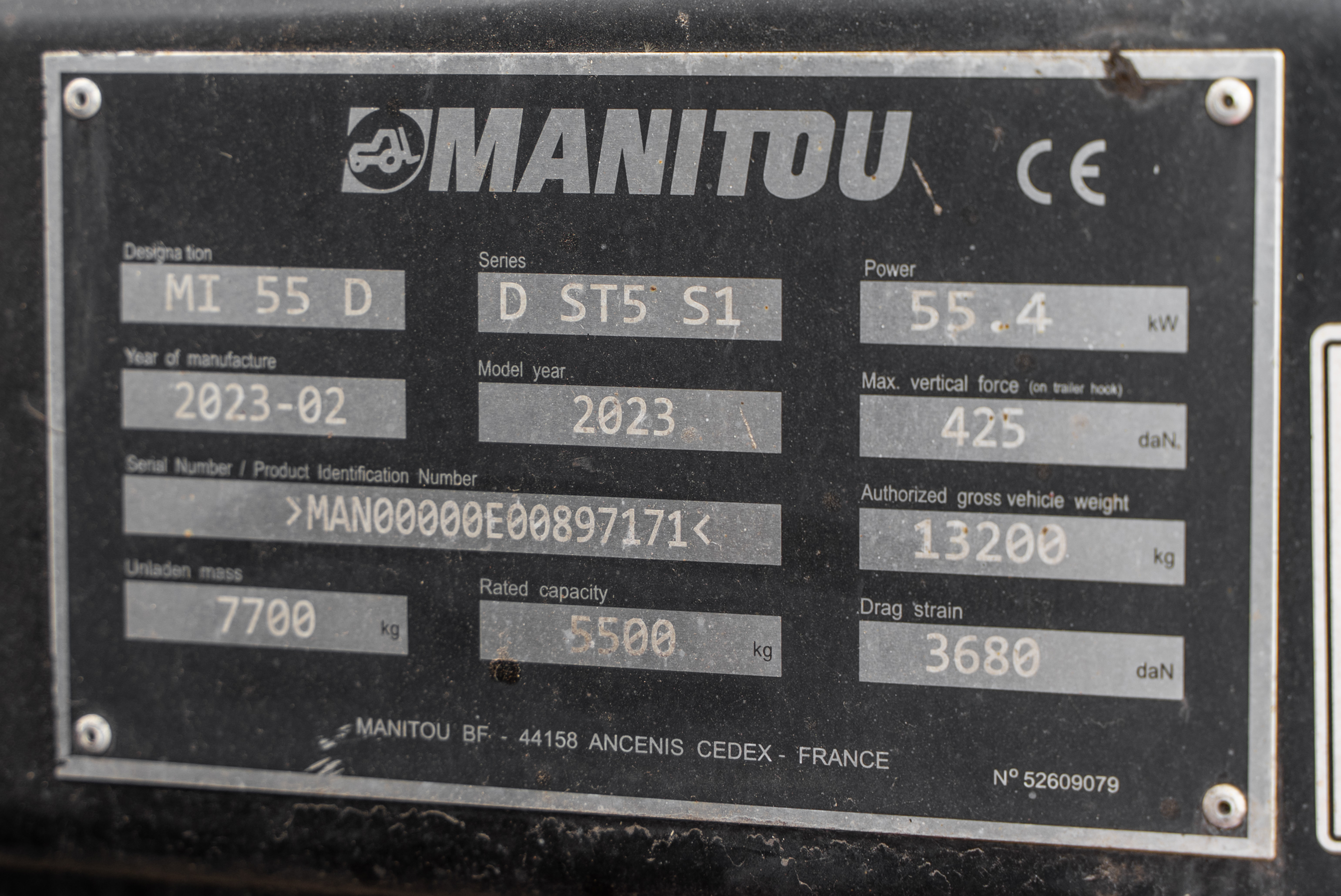 MI 55 D D ST5 S1 - Identification plate