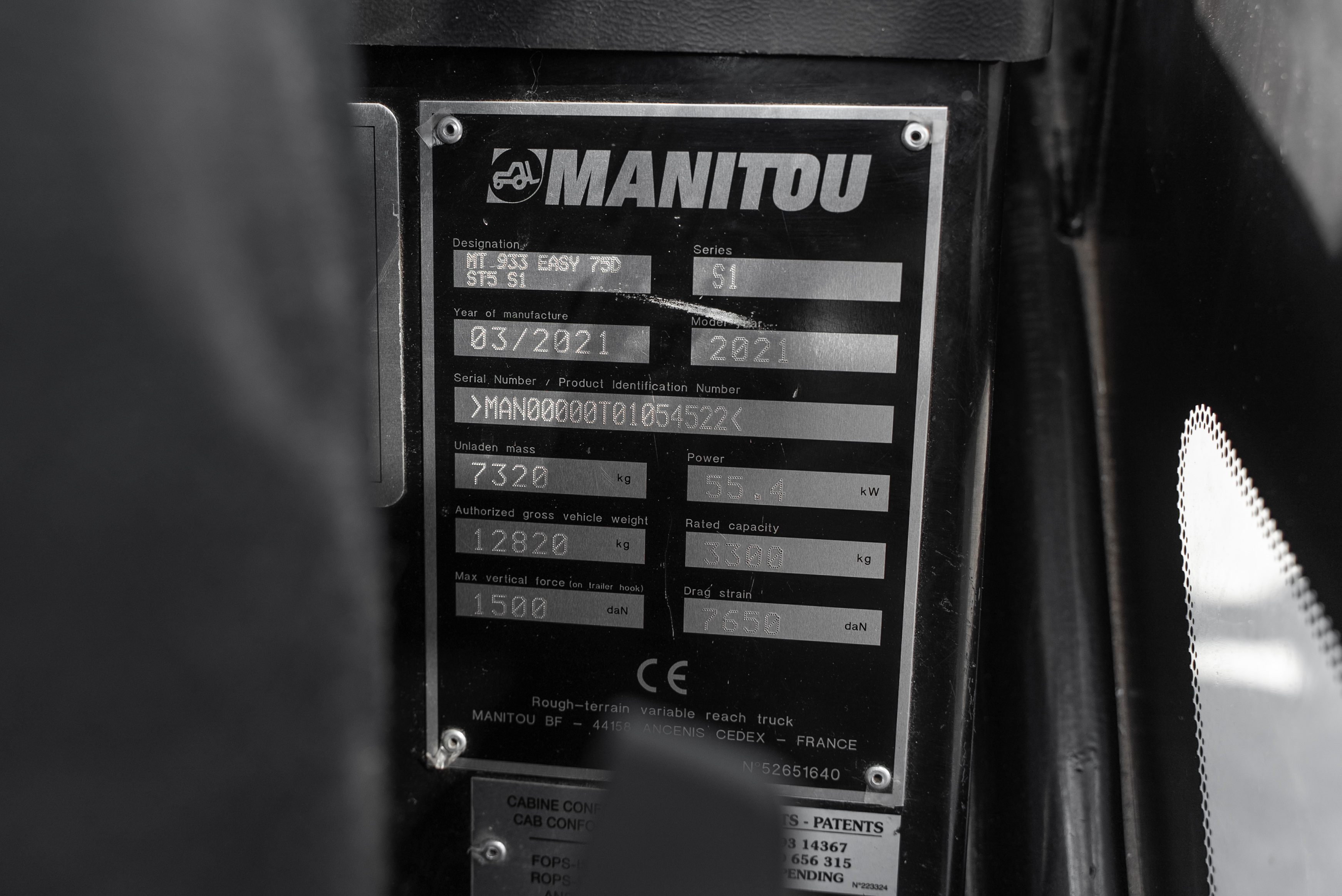 MT 933 EASY 75D ST5 S1 - Identification plate