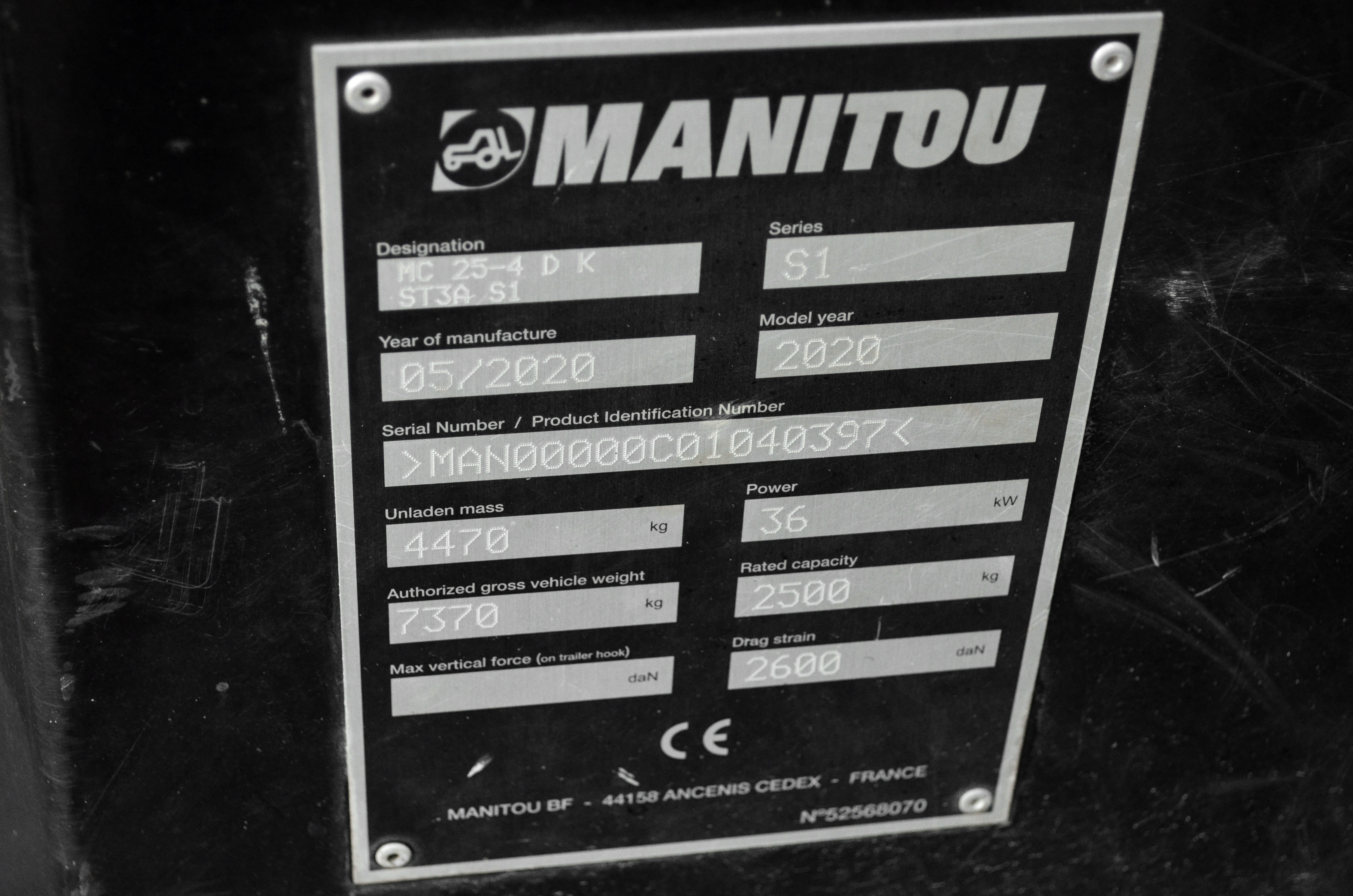 MC 25-4 D K ST3A S1 - Identification plate