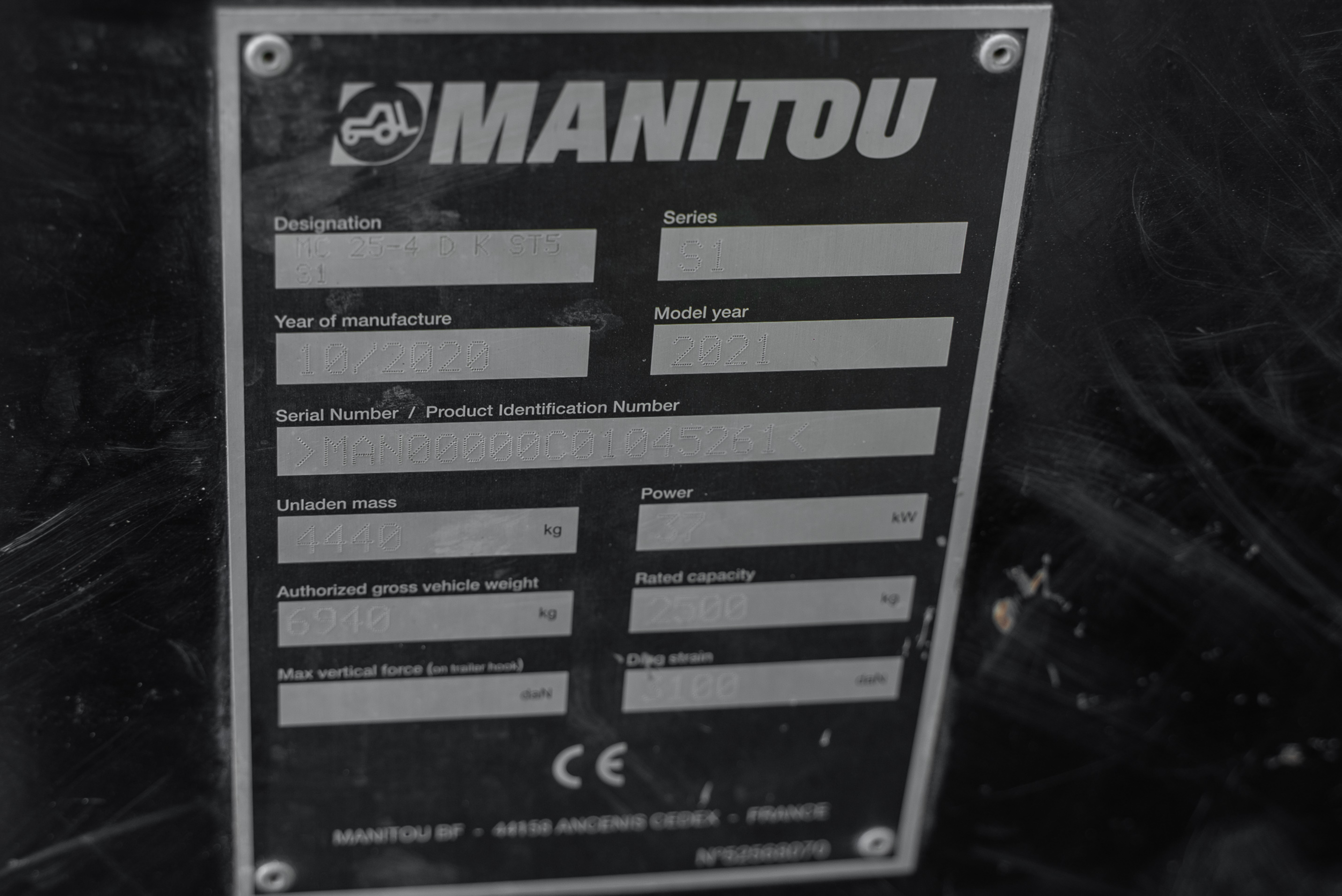 MC 25-4 D K ST5 S1 - Identification plate