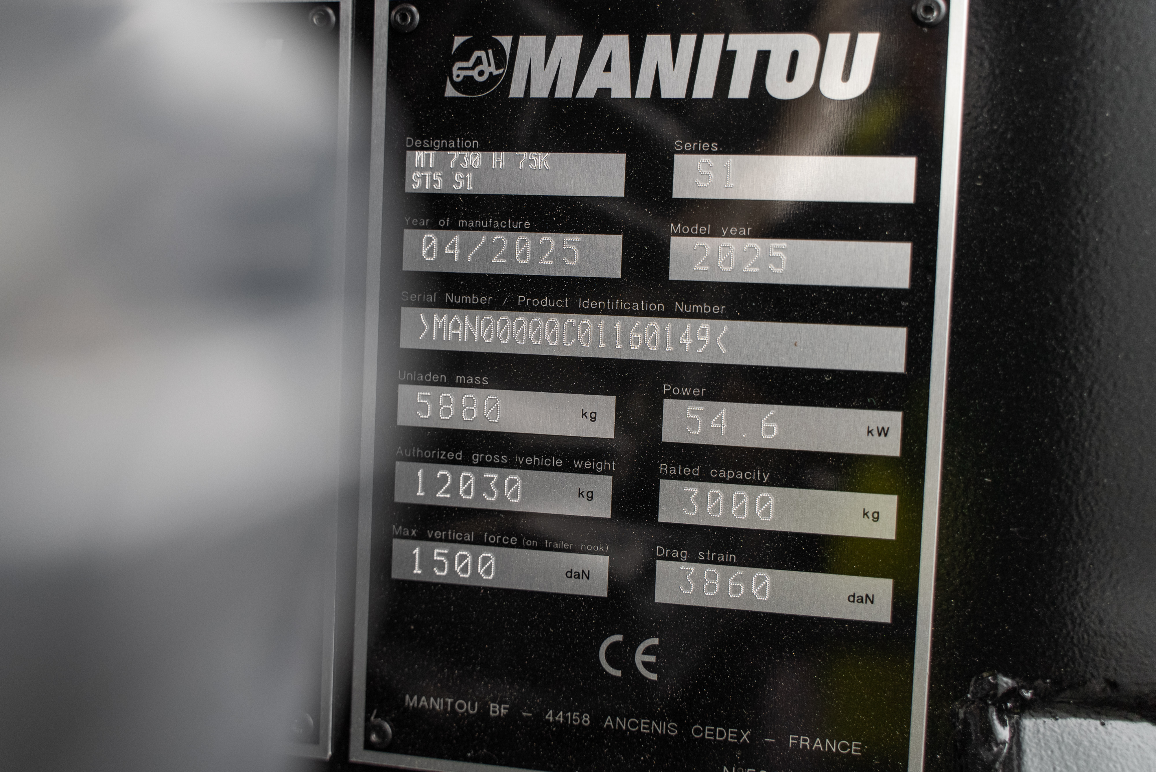 Manitou - Verreikers - MT 730 H 75K ST5 S1 - Typeplaat