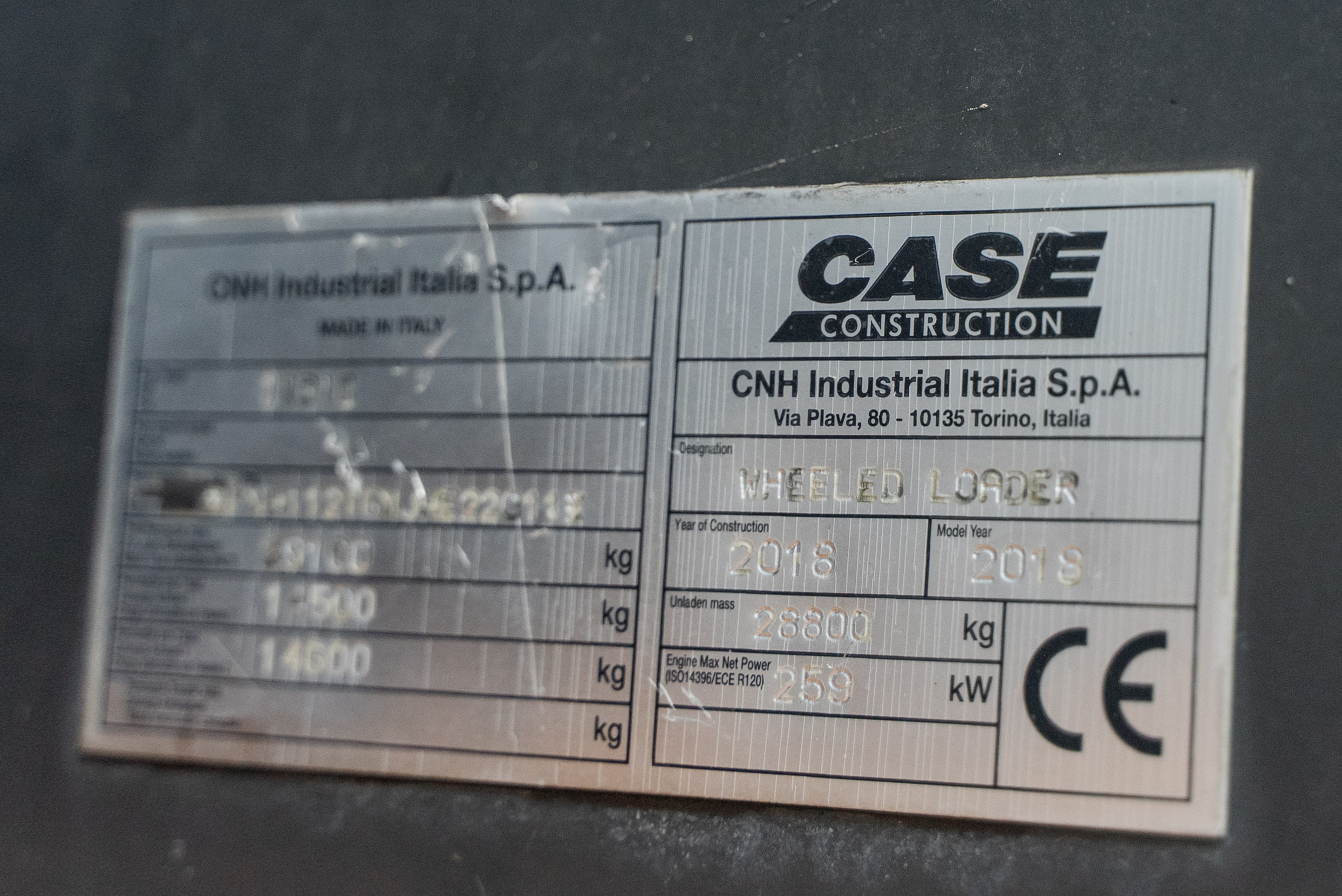 1121 G - Identification plate