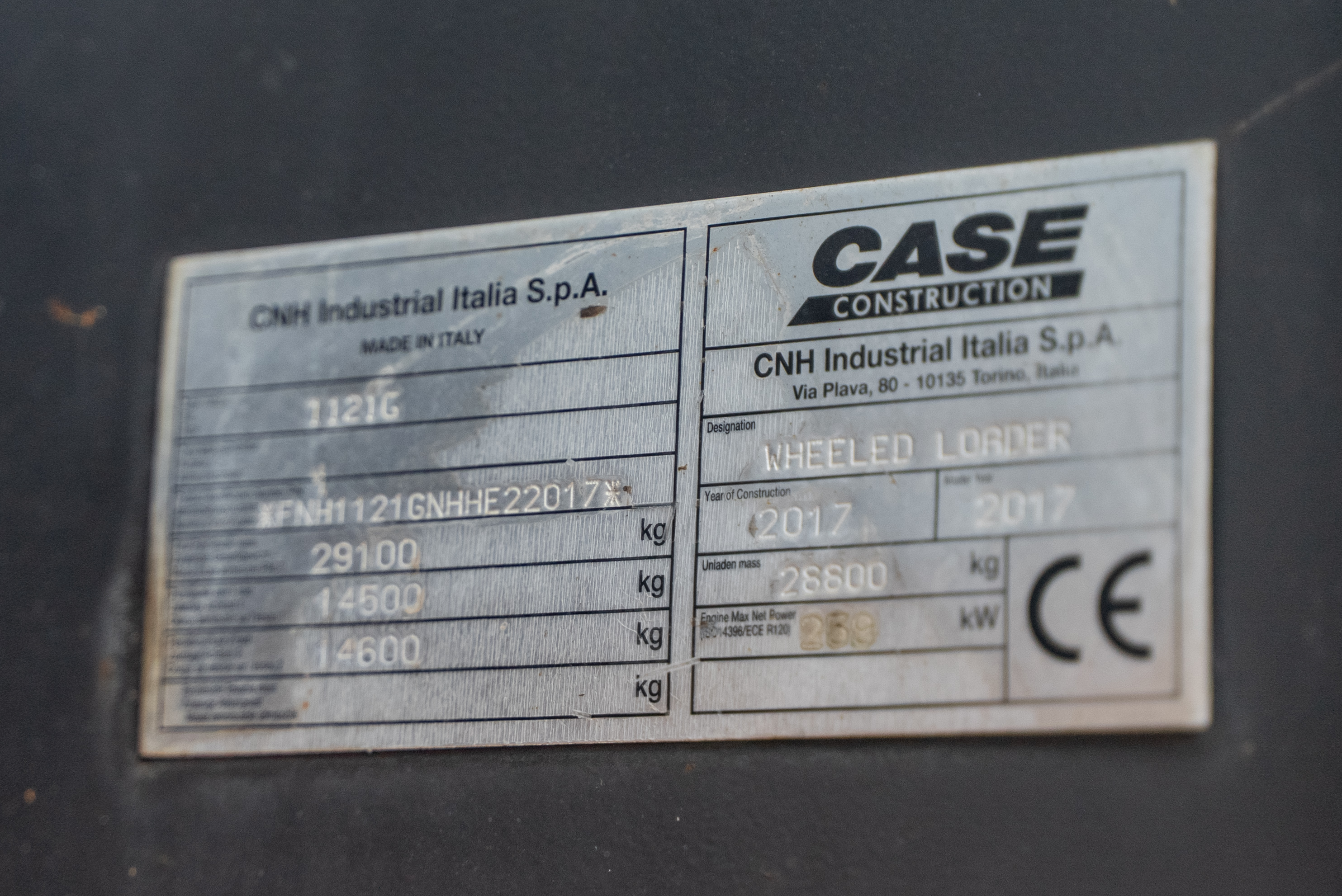 1121 G - Identification plate