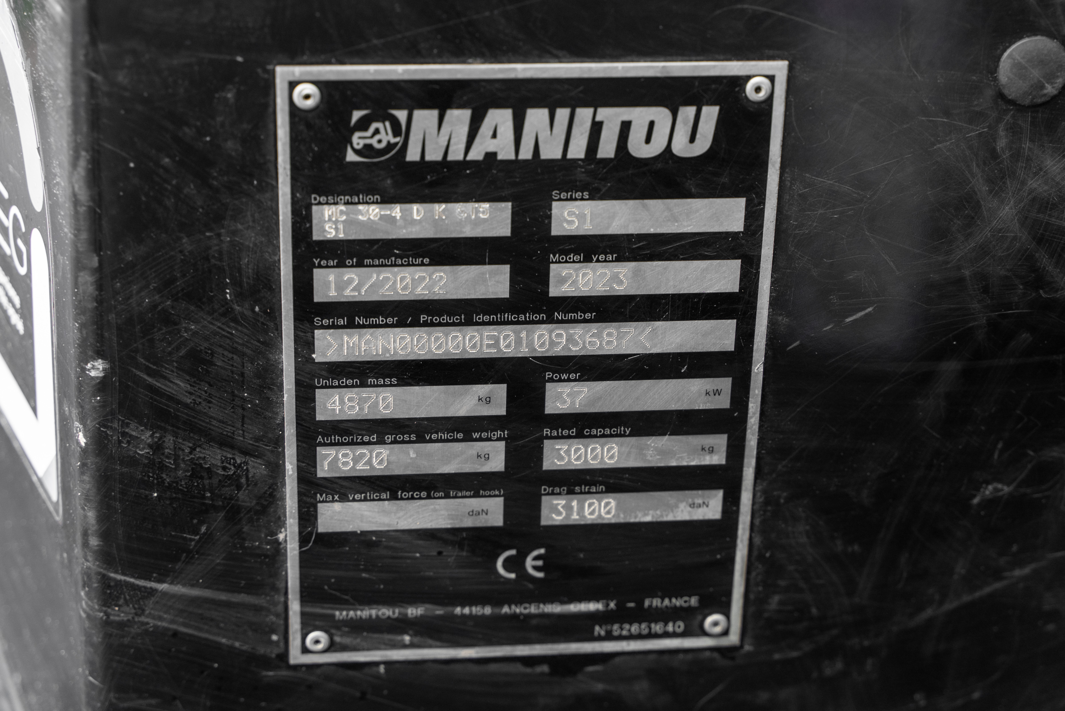 MC 30-4 D K ST5 S1 - Identification plate