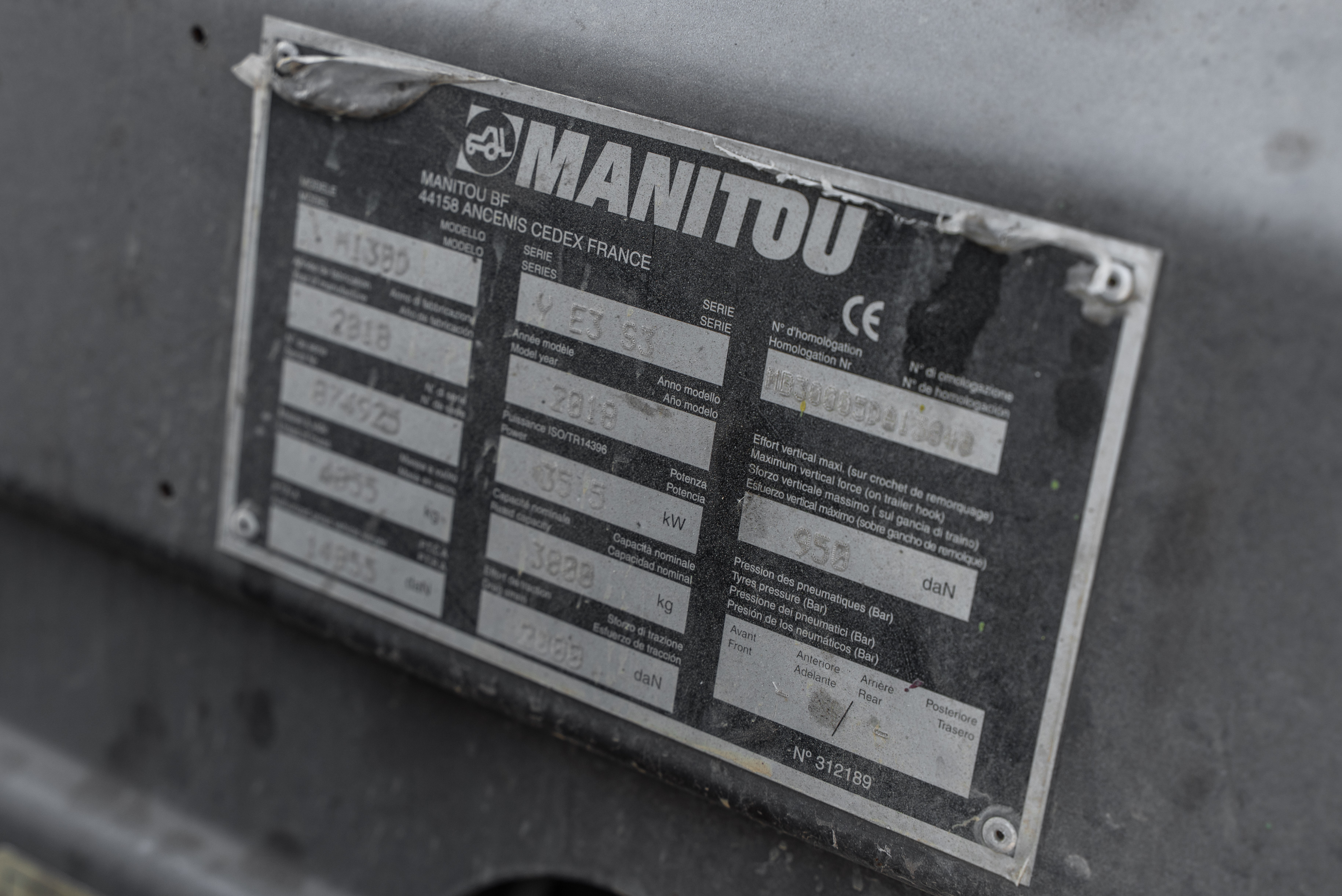 Manitou - Chariots élévateurs - MI 30 D - Plaque signalétique