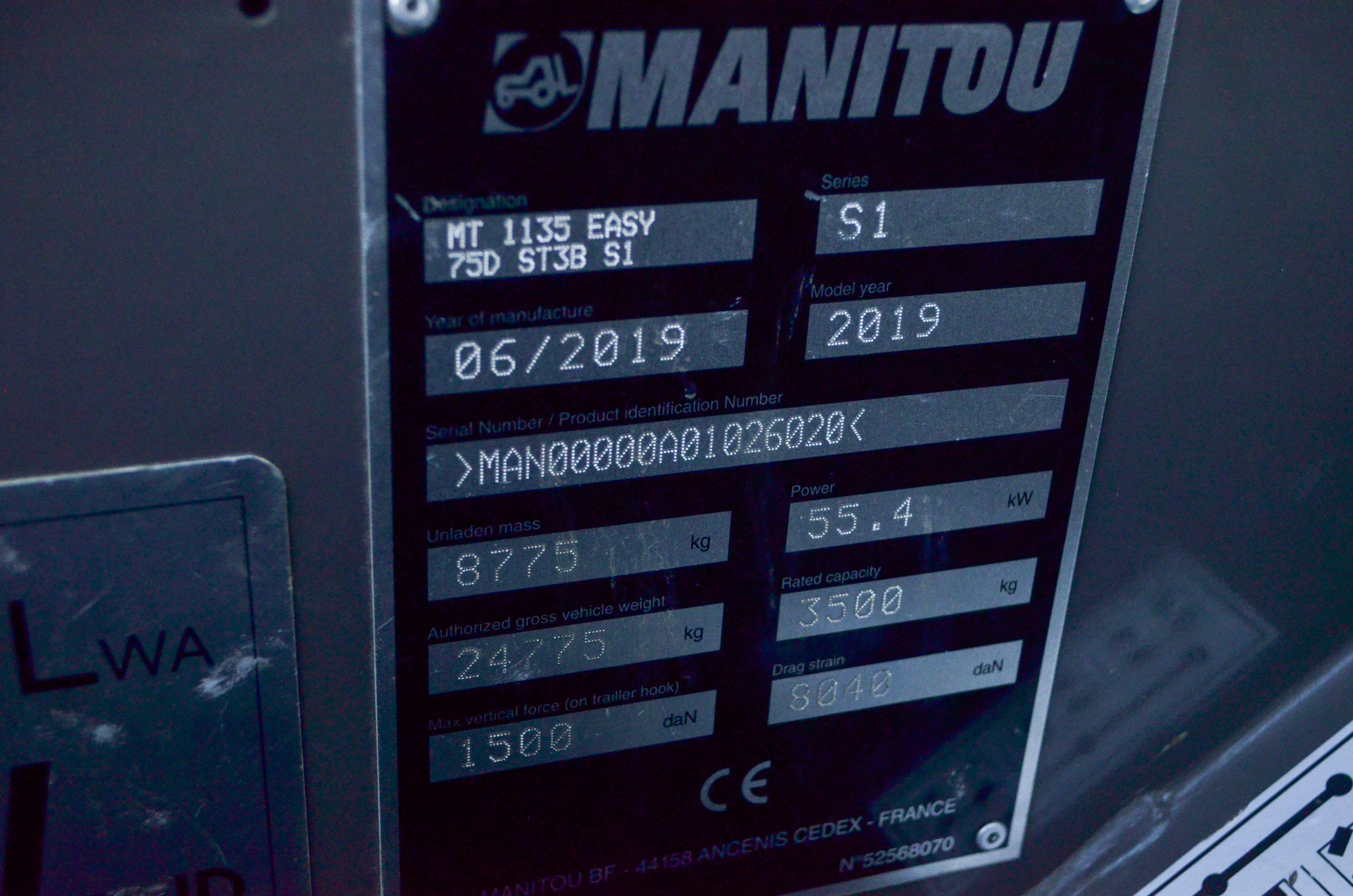 MT 1135 EASY 75D ST3B S1 - Identification plate