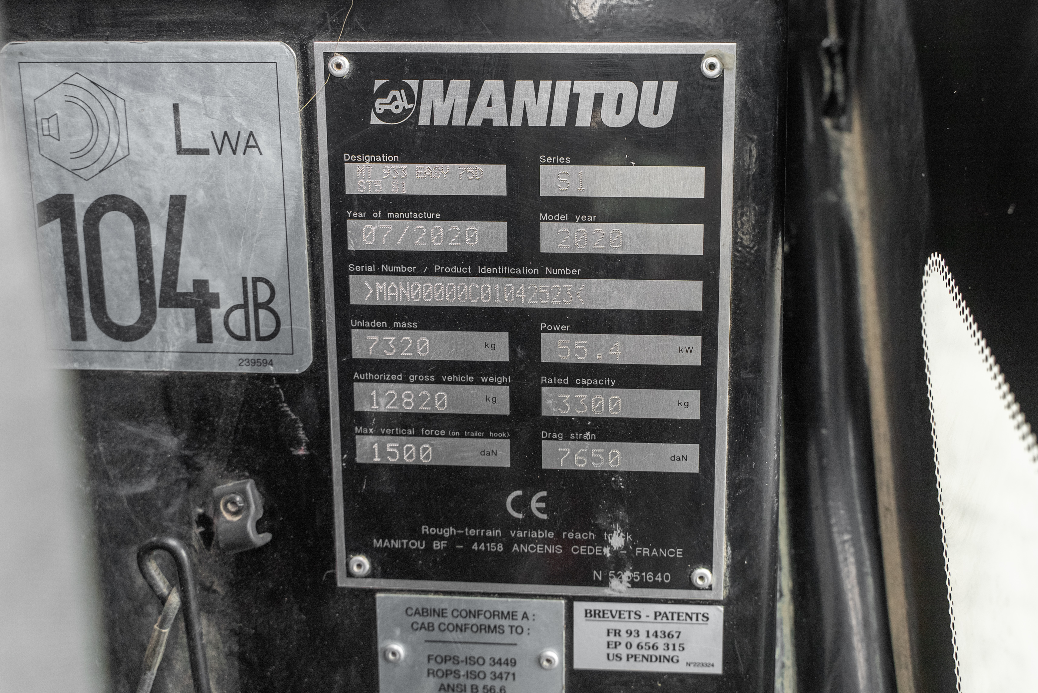 MT 933 EASY 75D ST5 S1 - Identification plate