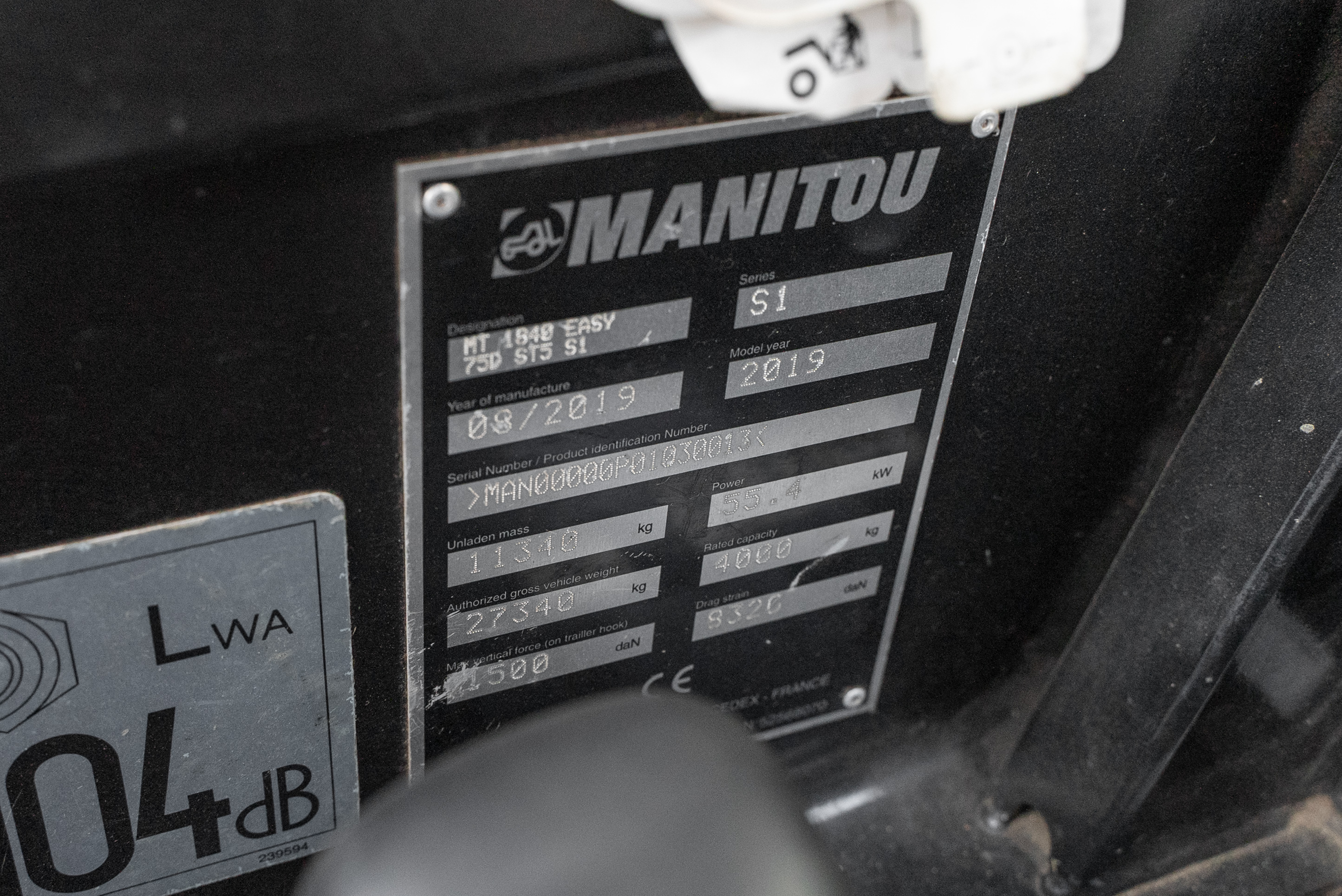 MT 1840 EASY 75D ST5 S1 - Identification plate