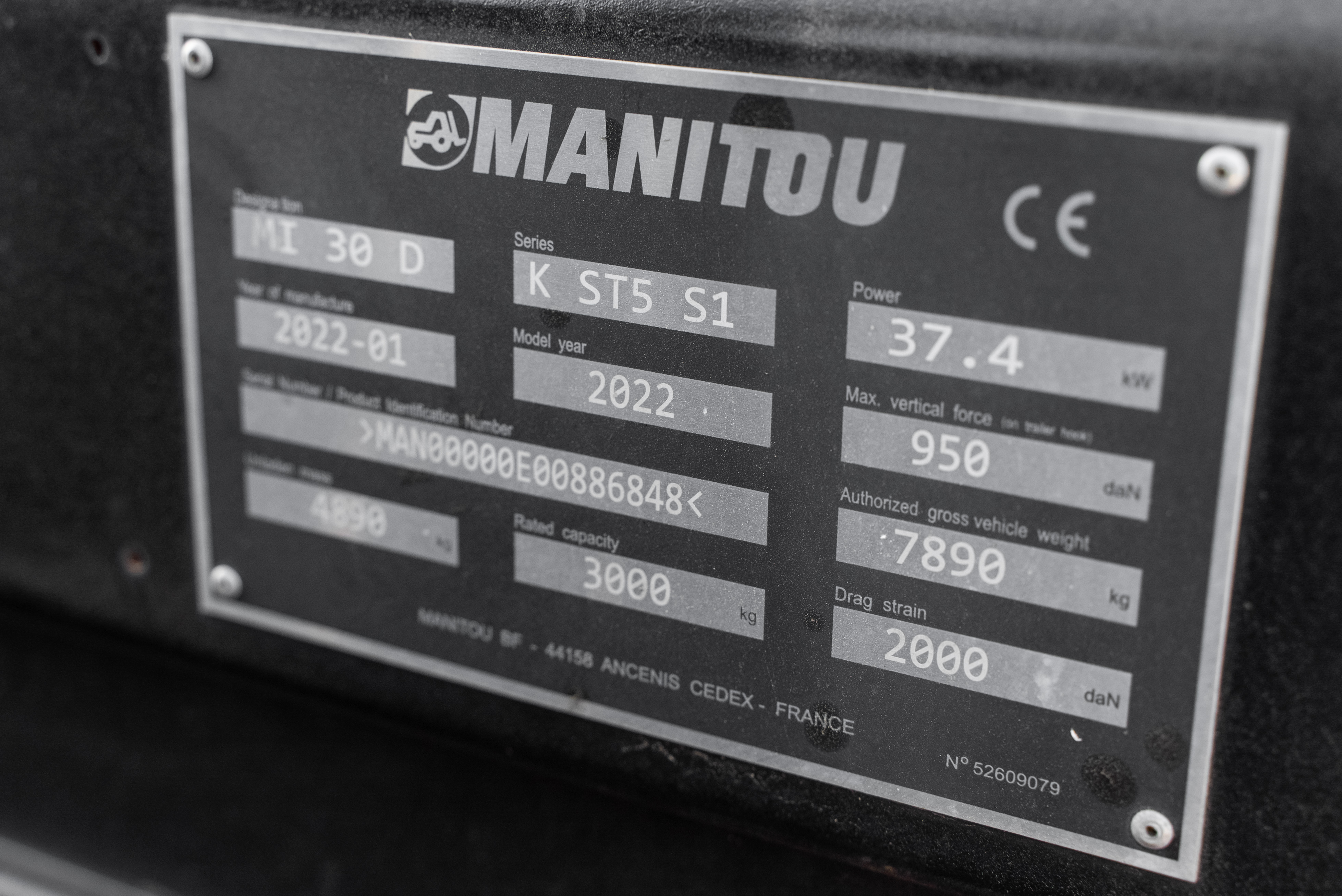 MI 30 D K ST5 S1 - Identification plate