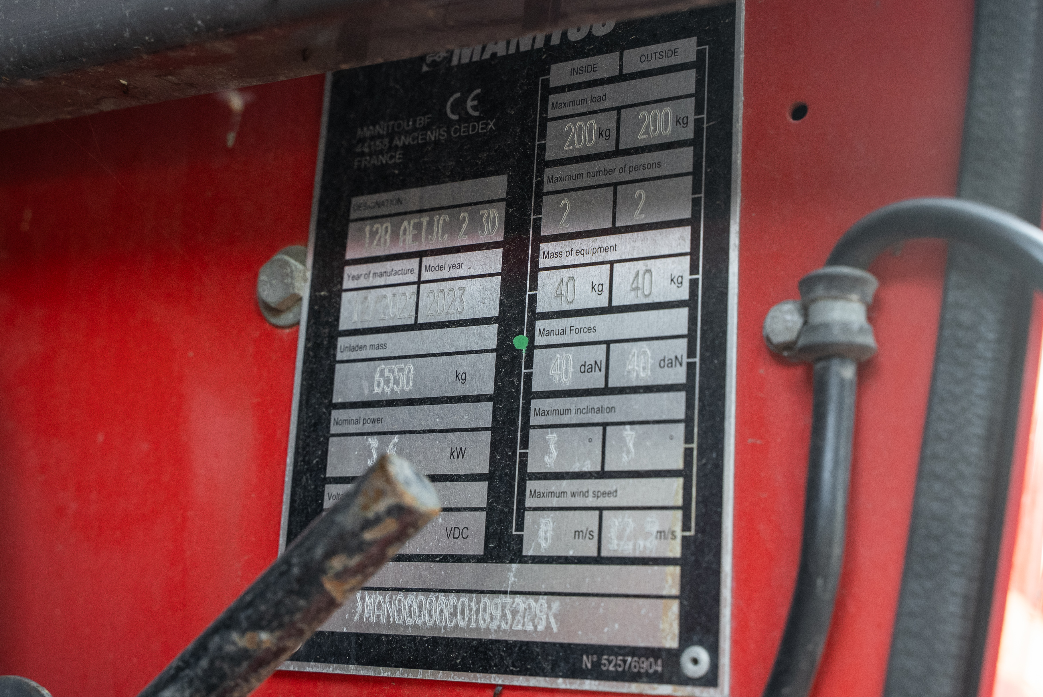 Manitou - Hoogwerkers - AETJ 120 COMPACT 2 3D - Typeplaat