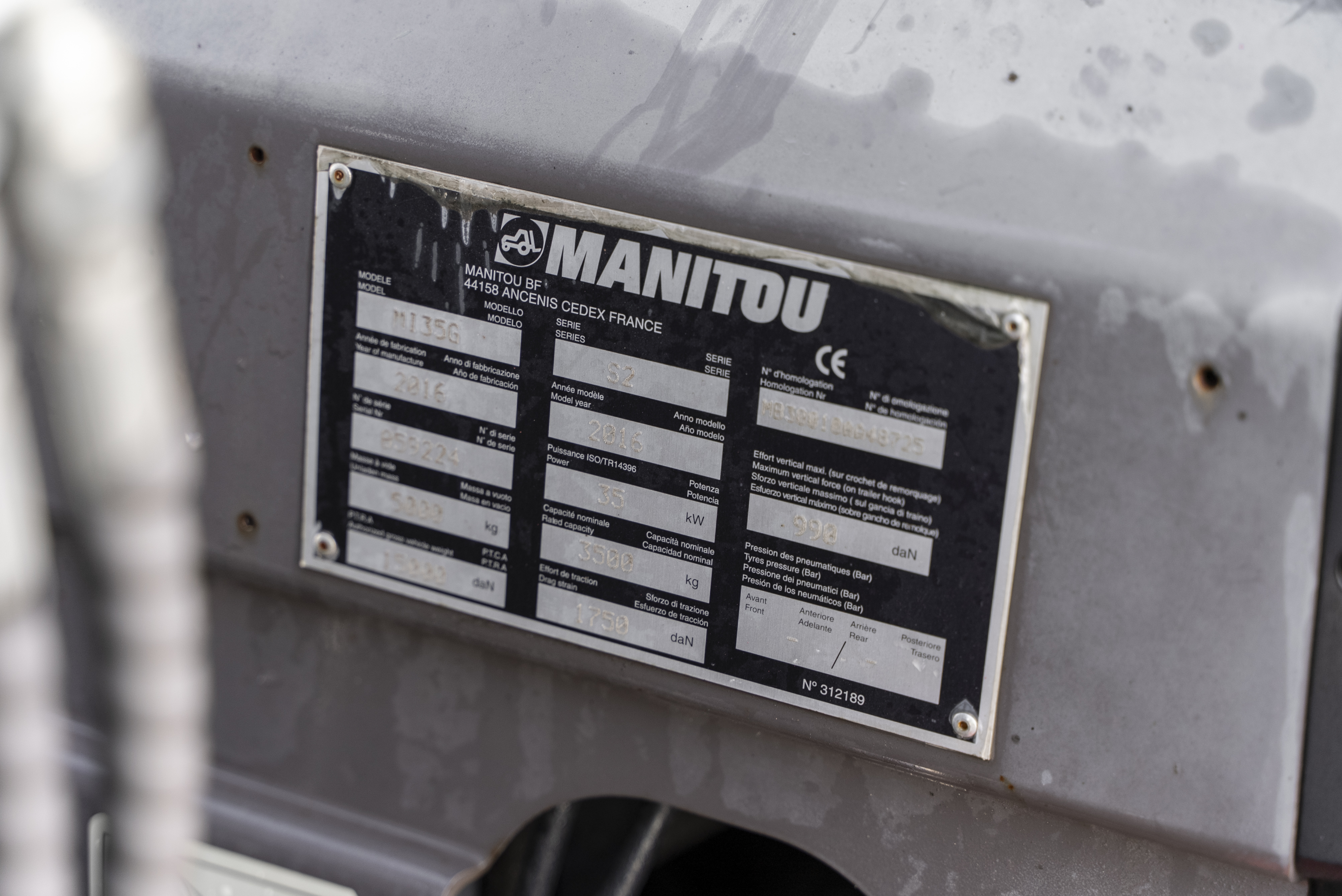 MI 35 G S2 - Identification plate