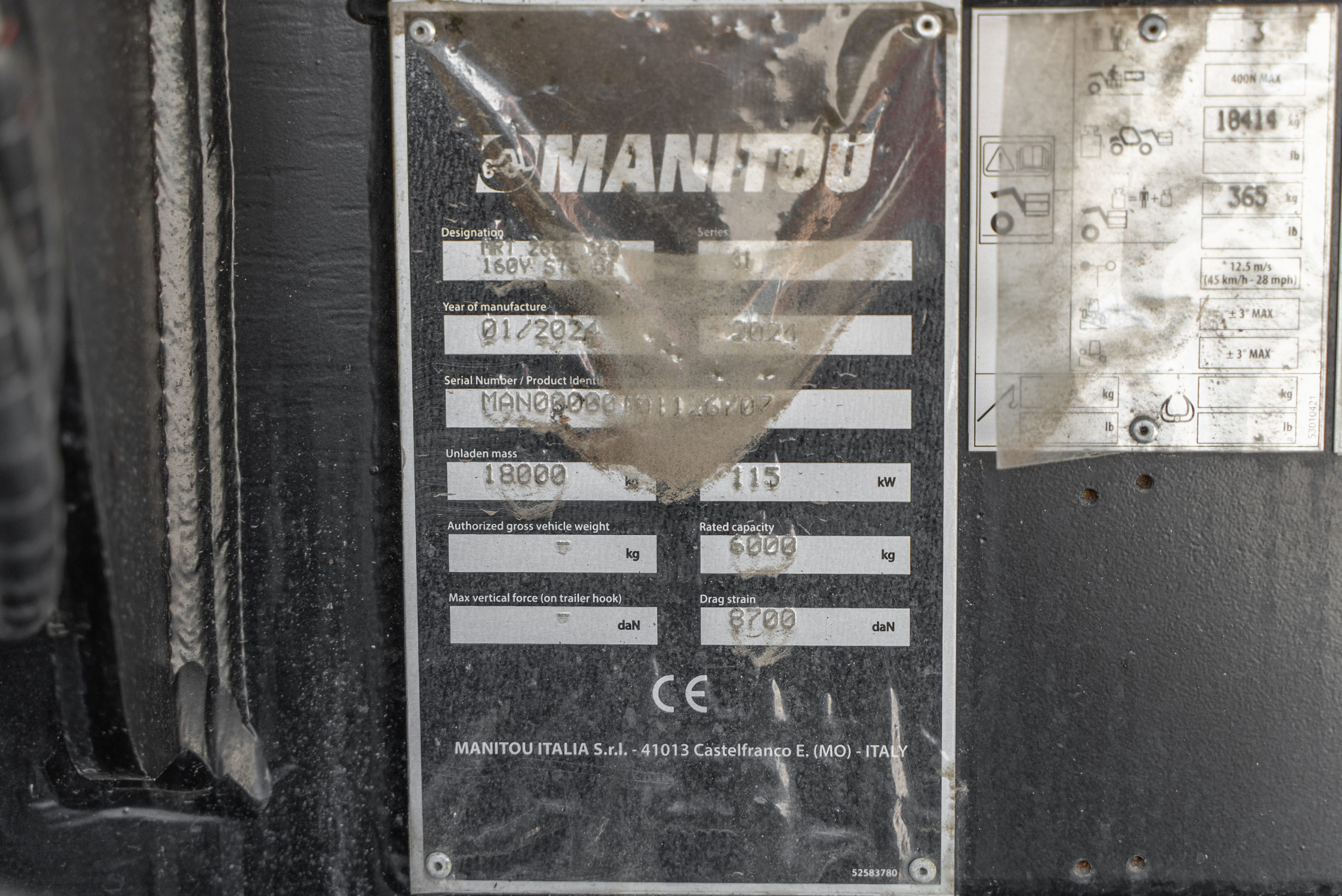 MRT 2660 360 160Y ST5 S1 - Identification plate