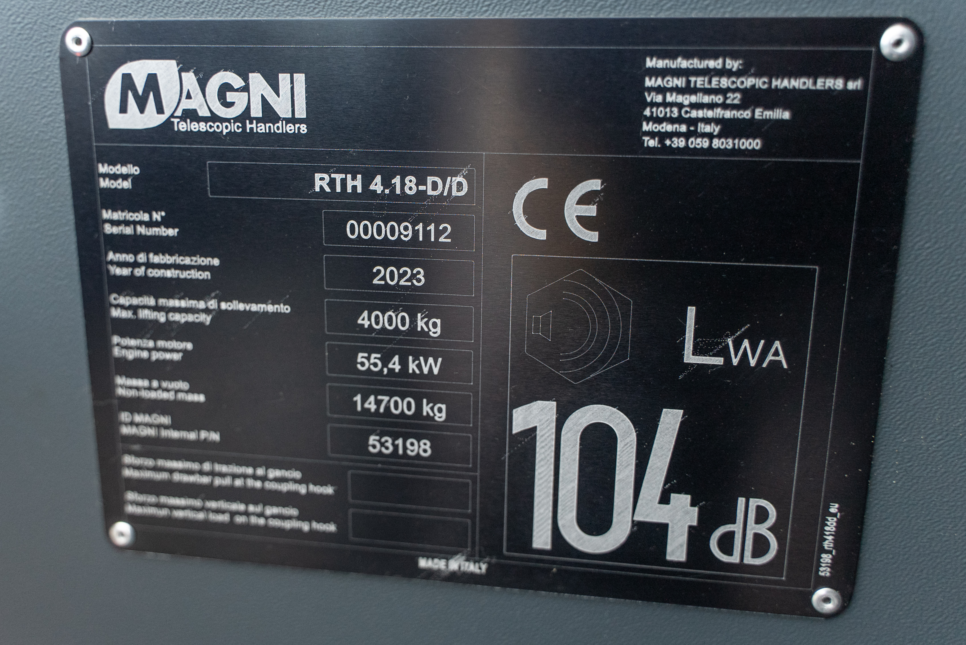 RTH 4.18 - Identification plate