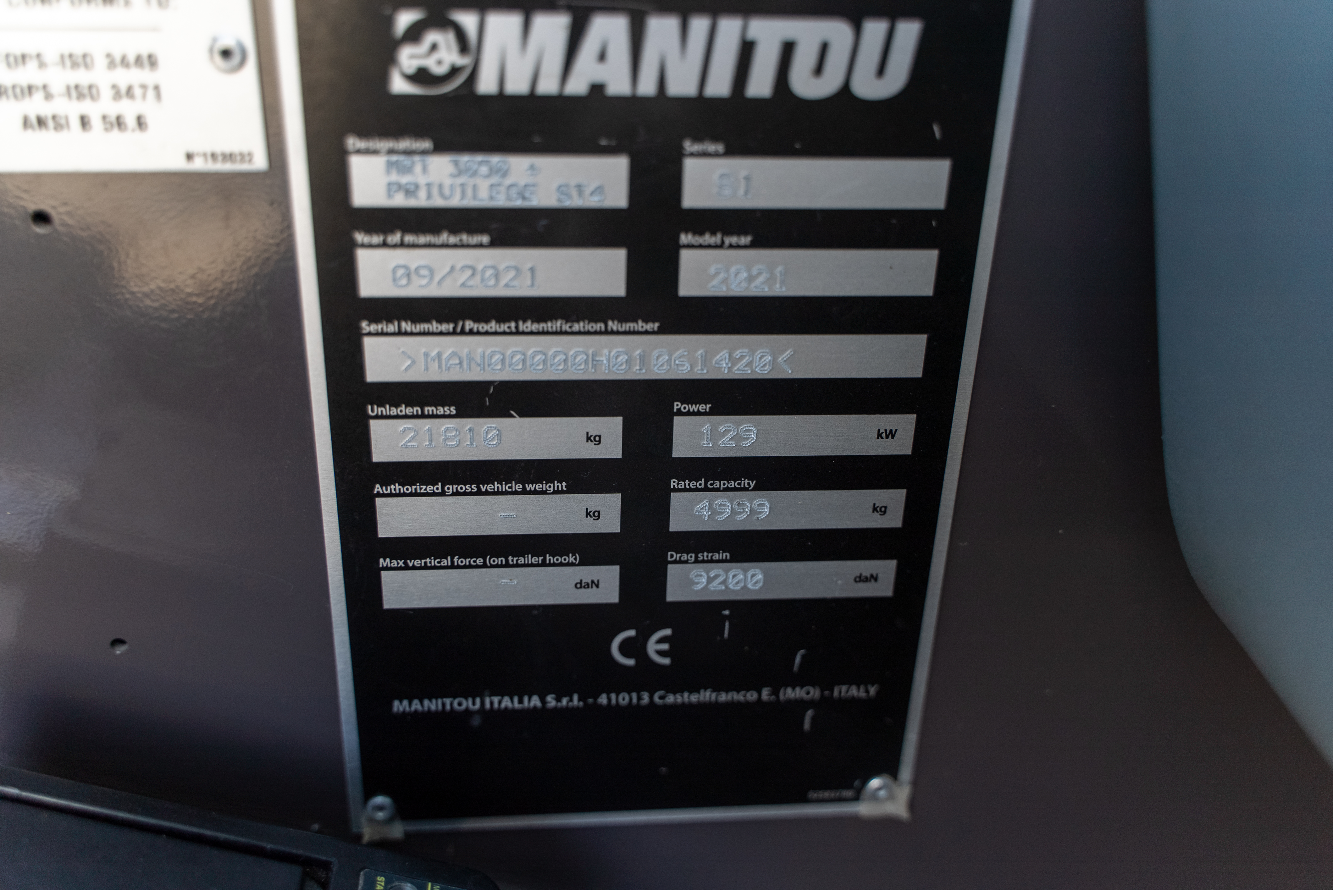 MRT 3050 PRIV+ ST4 S1 - Identification plate