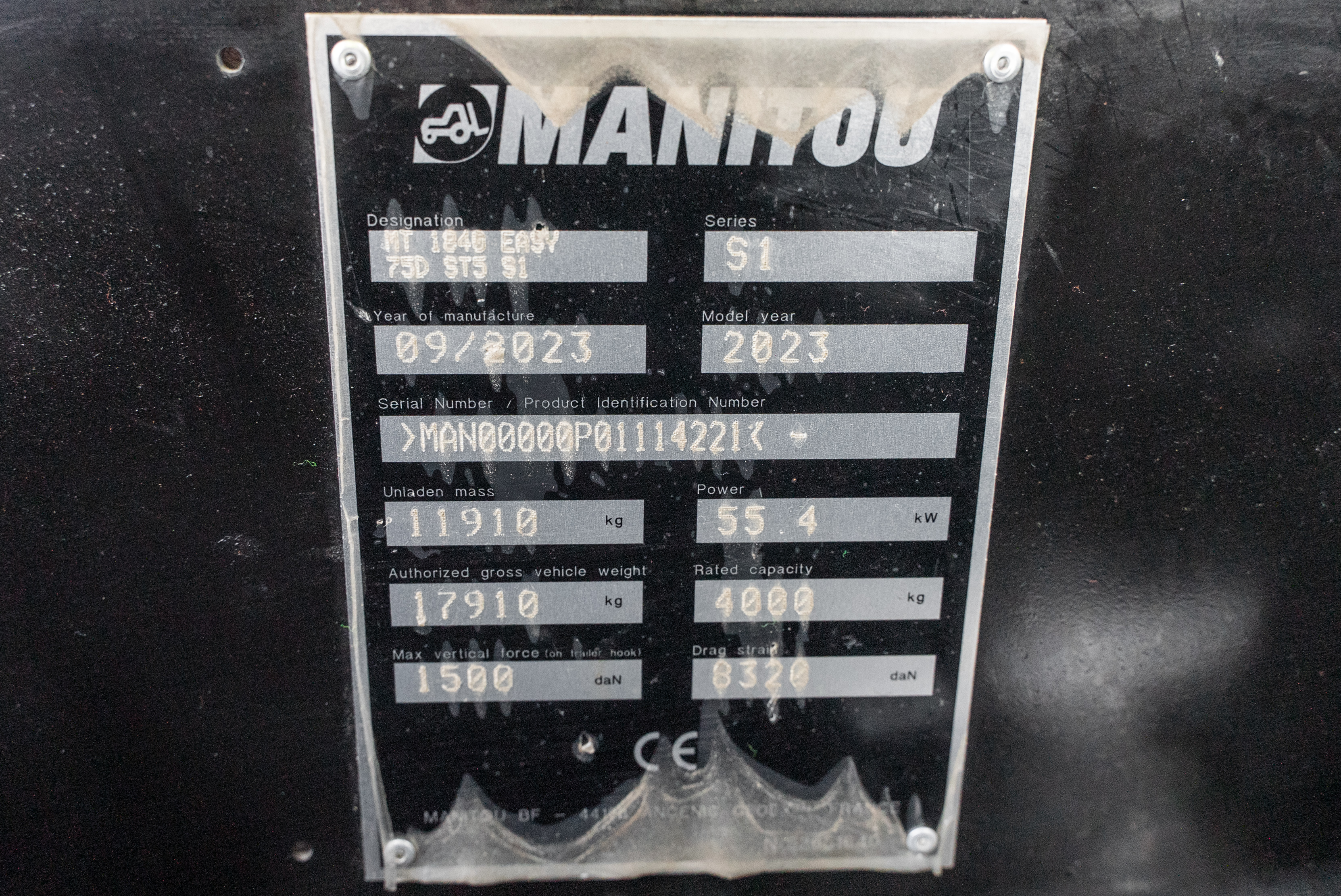 MT 1840 EASY 75D ST5 S1 - Identification plate
