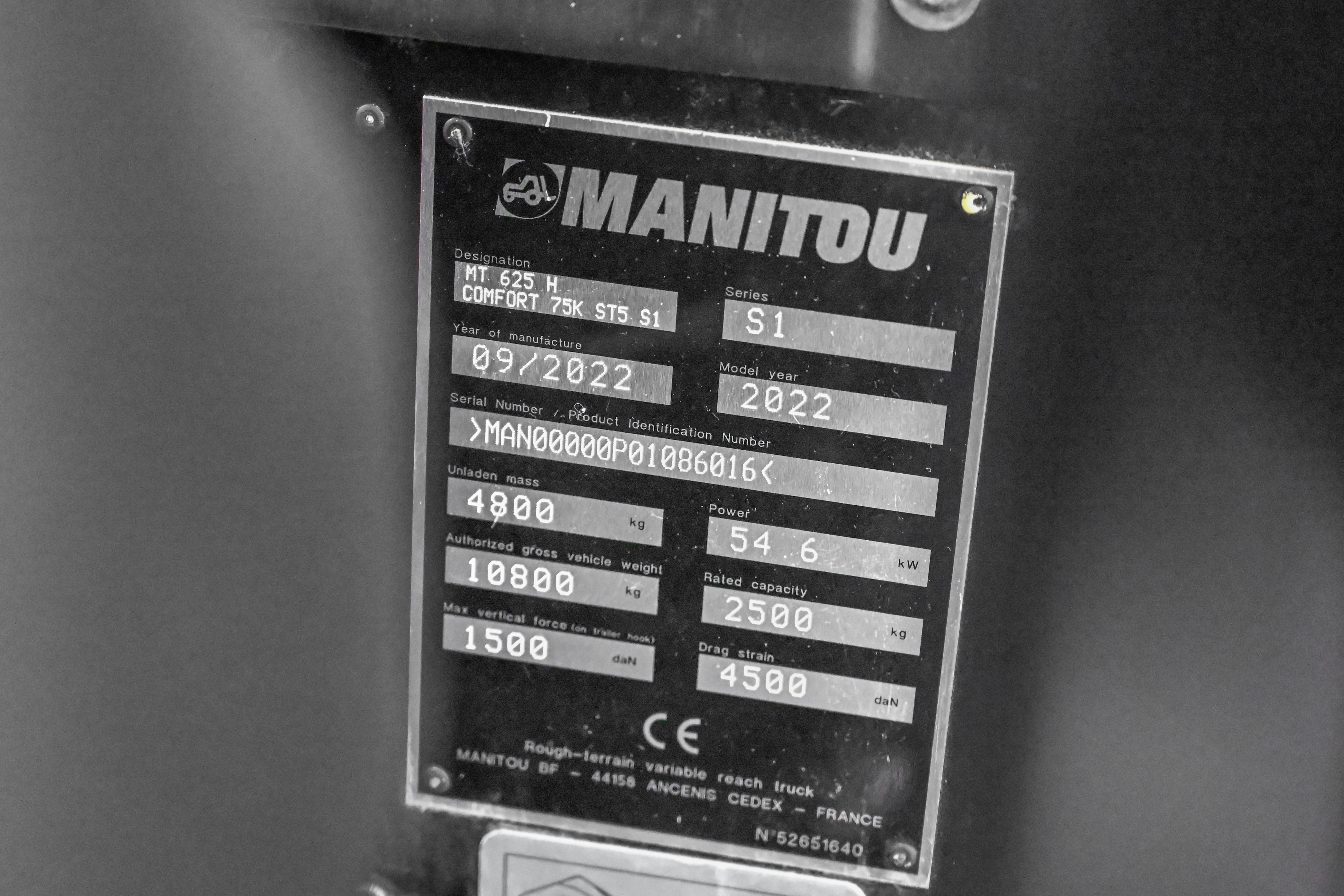 MT 625 H COMFORT 75K ST5 S1 - Identification plate
