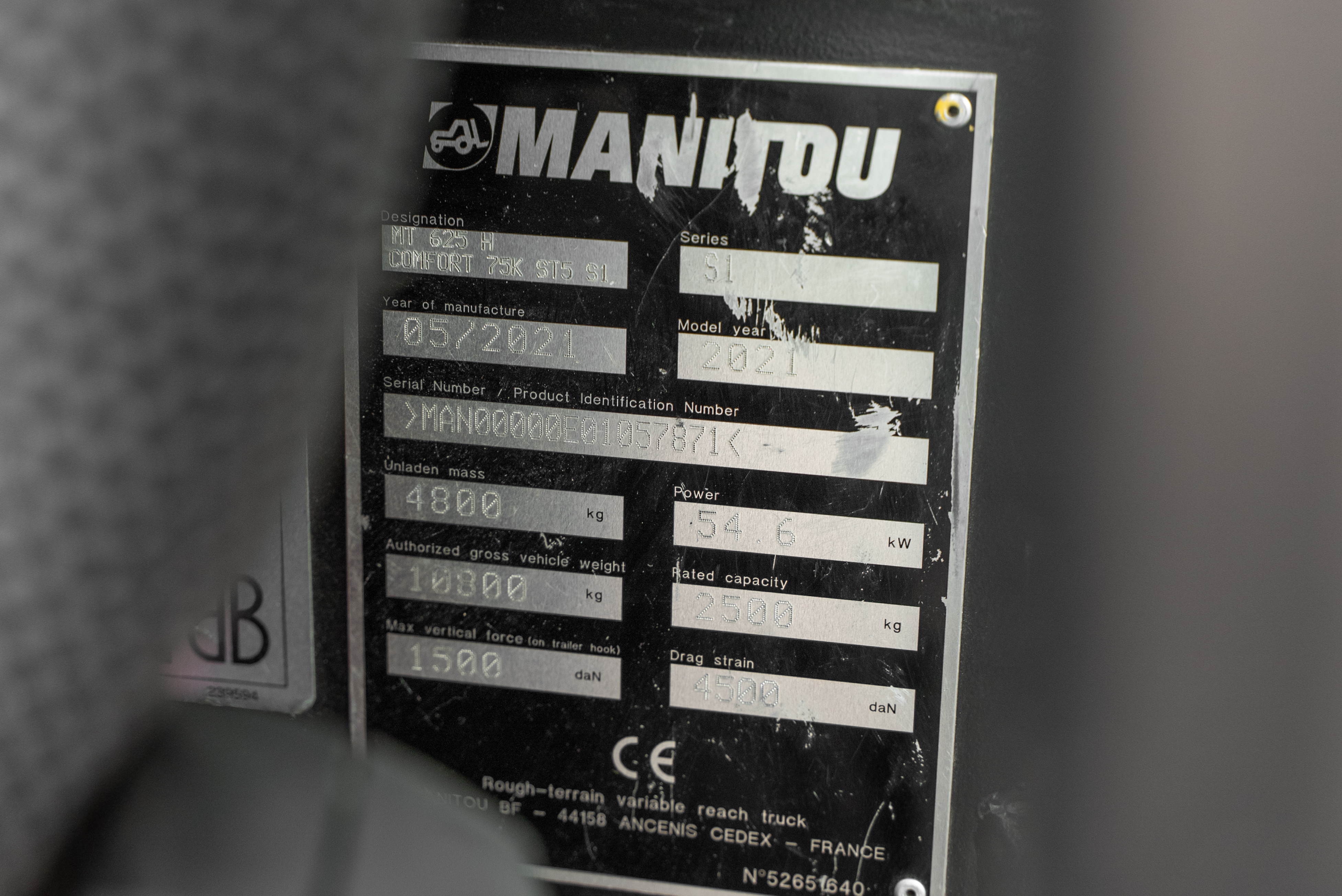 MT 625 H COMFORT 75K ST5 S1 - Identification plate