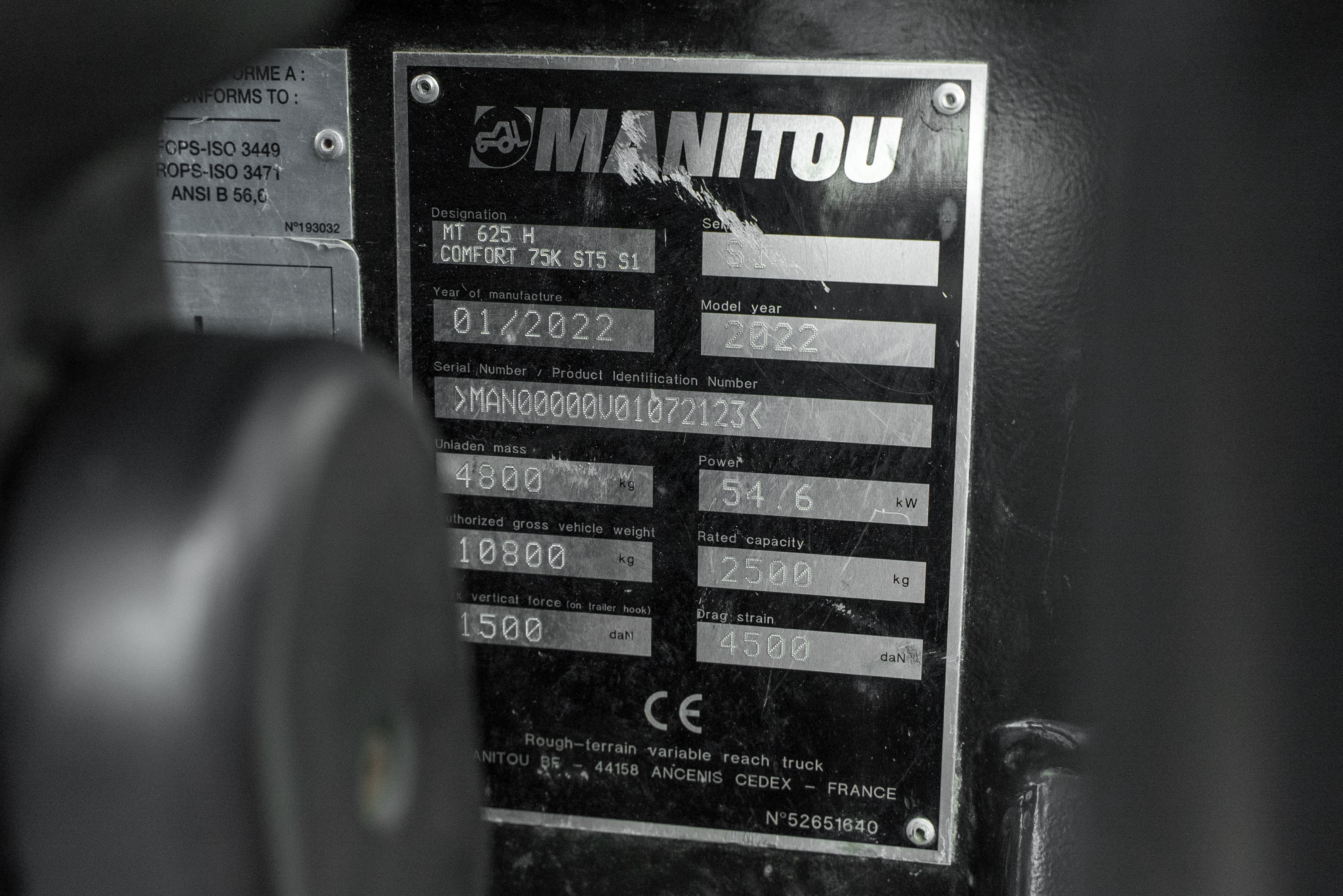 MT 625 H COMFORT 75K ST5 S1 - Identification plate