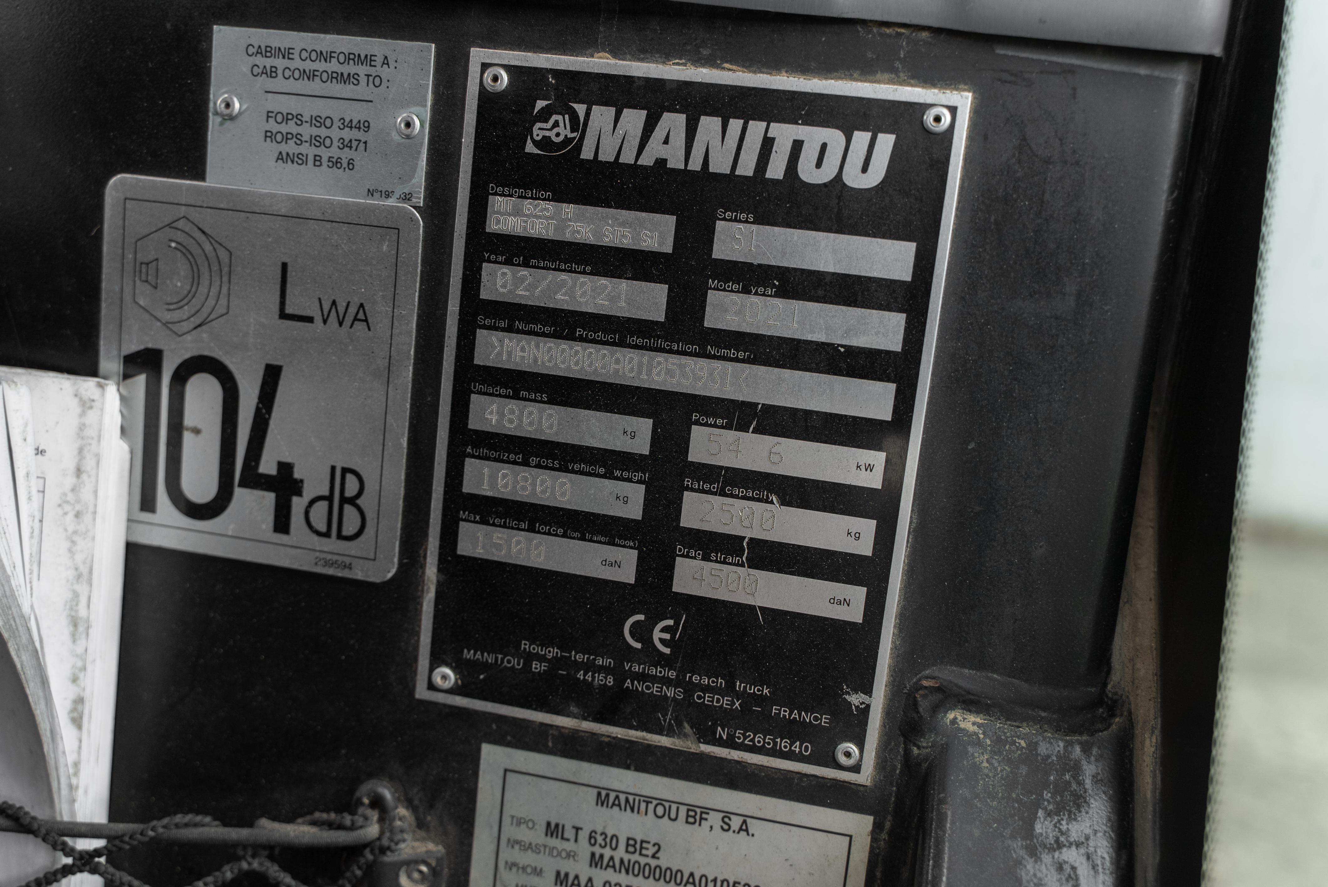 MT 625 H COMFORT 75K ST5 S1 - Identification plate