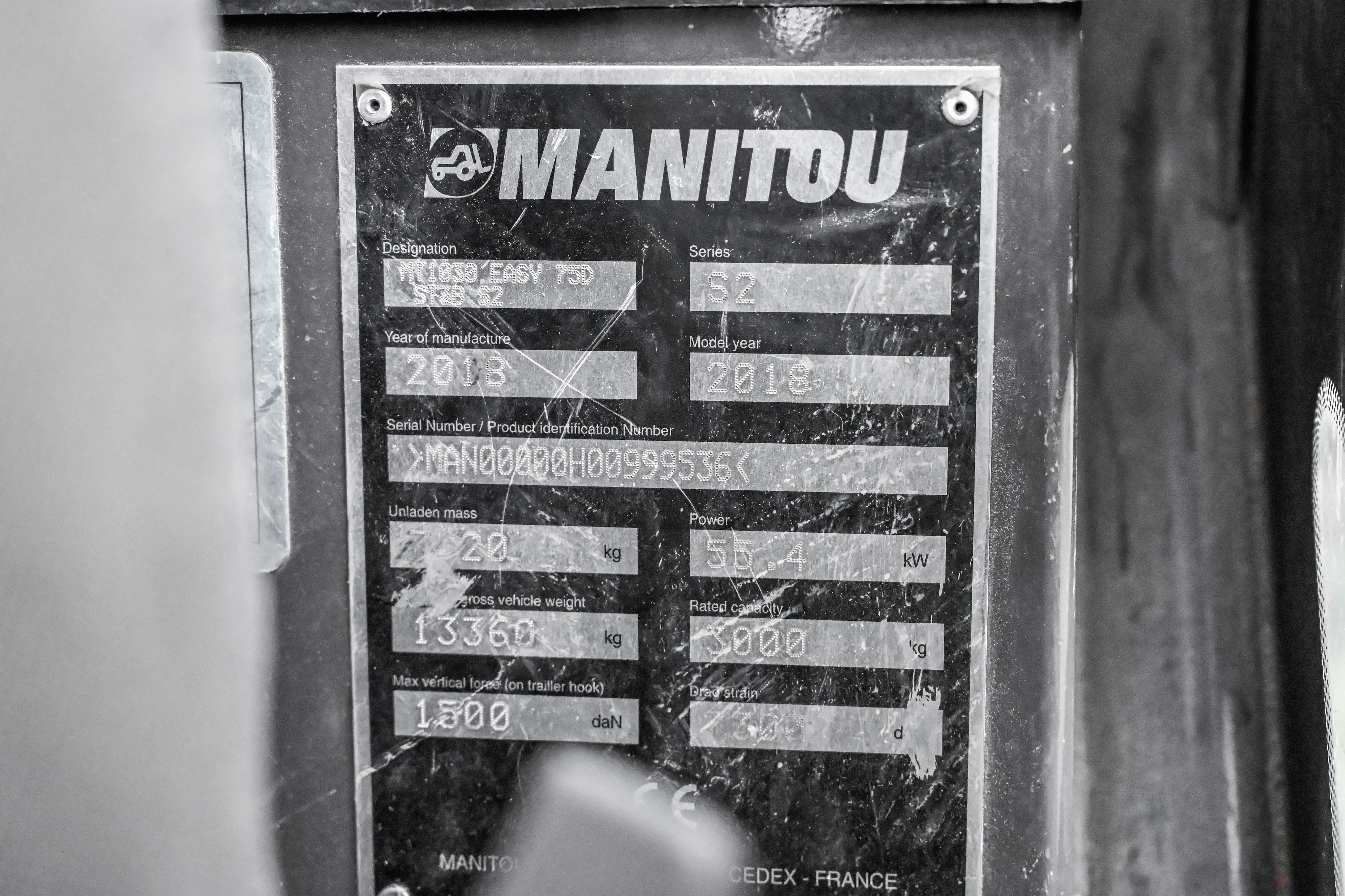 MT 1030 EASY 75D ST3B S2 - Identification plate