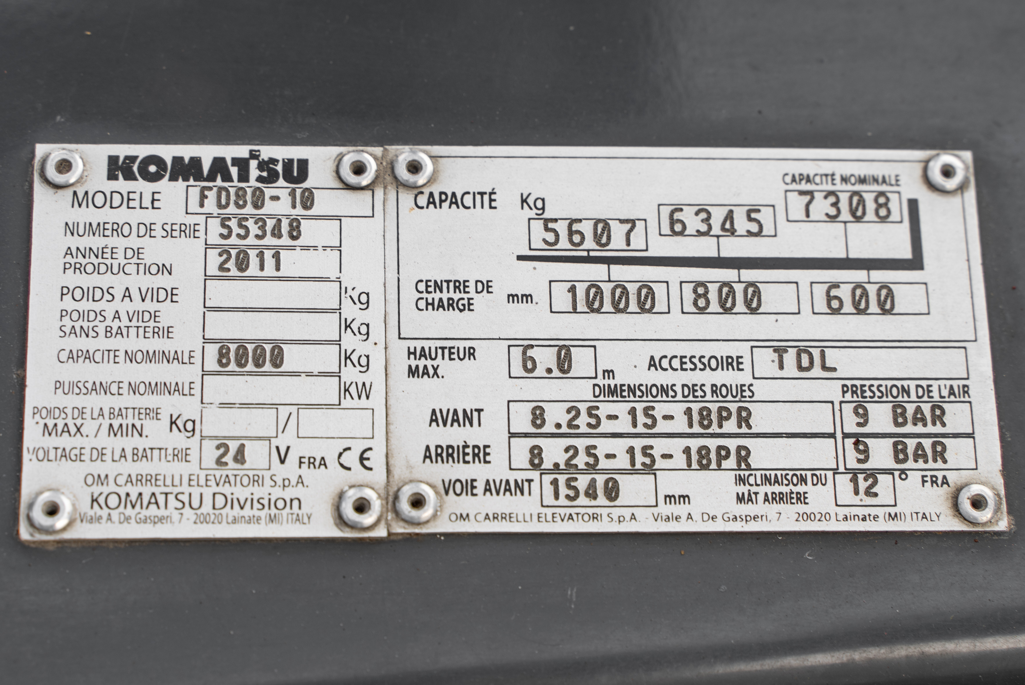 FD 80-10 - Identification plate