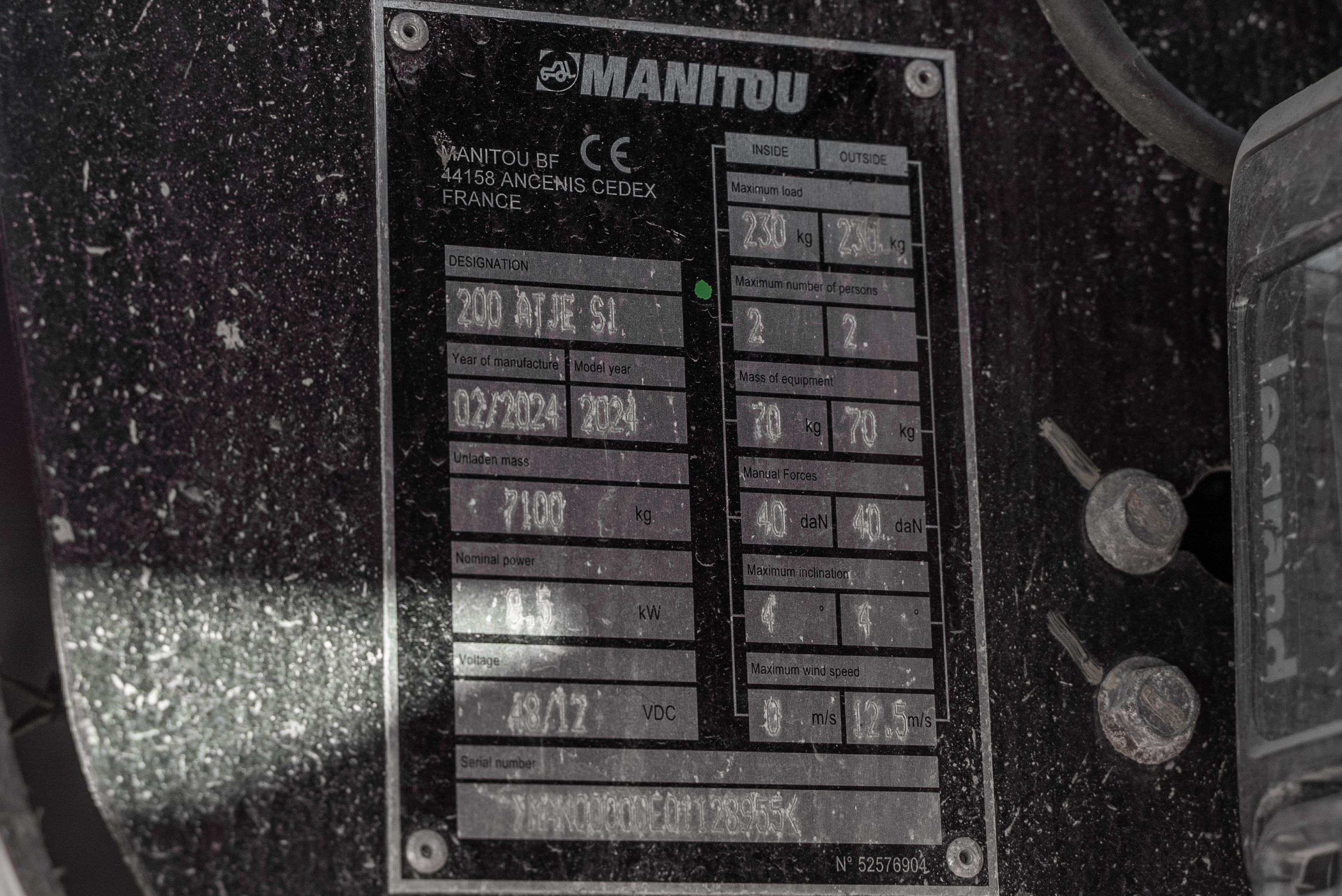ATJE 200 S1 - Identification plate