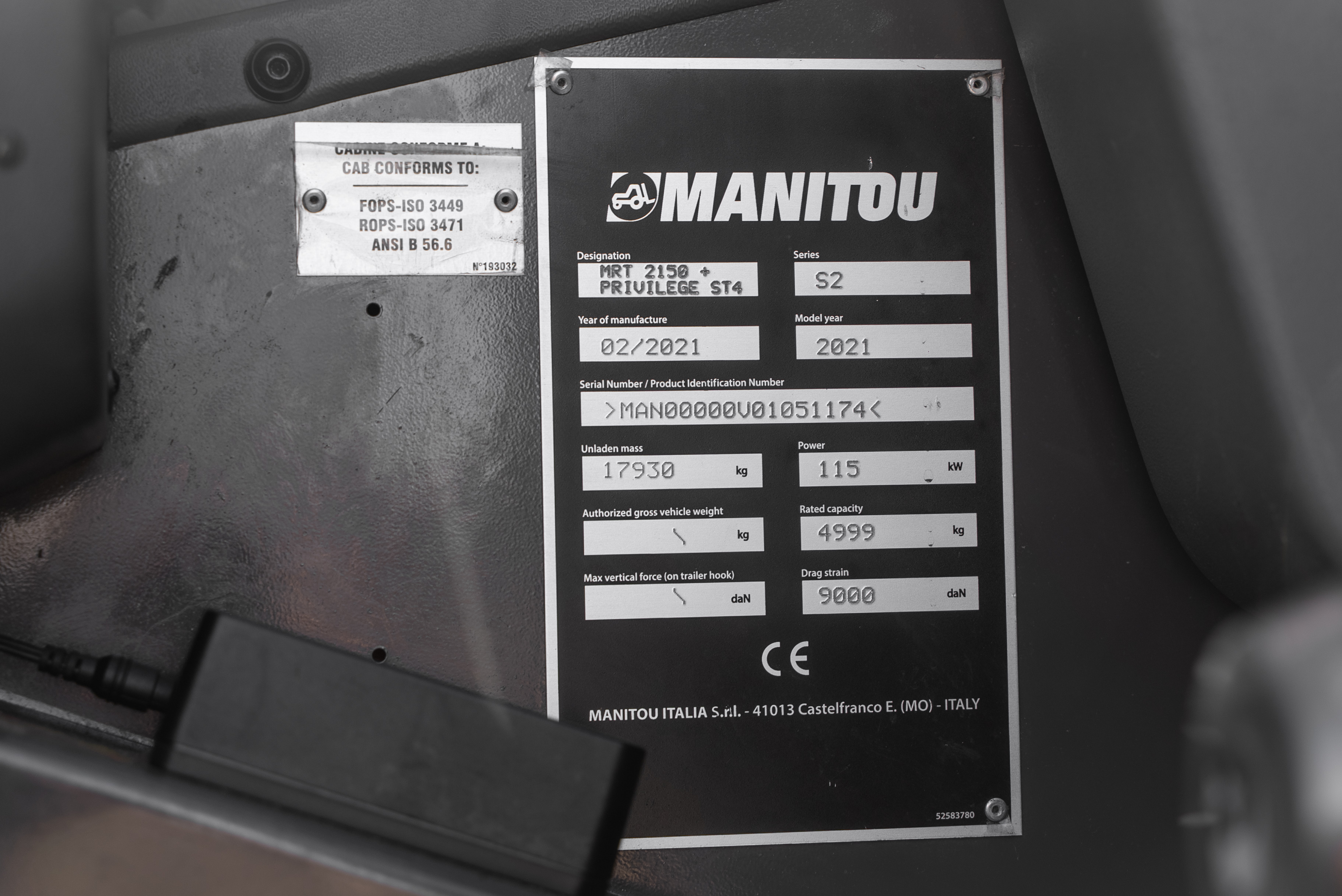 MRT 2150 PRIV+ ST4 S2 - Identification plate