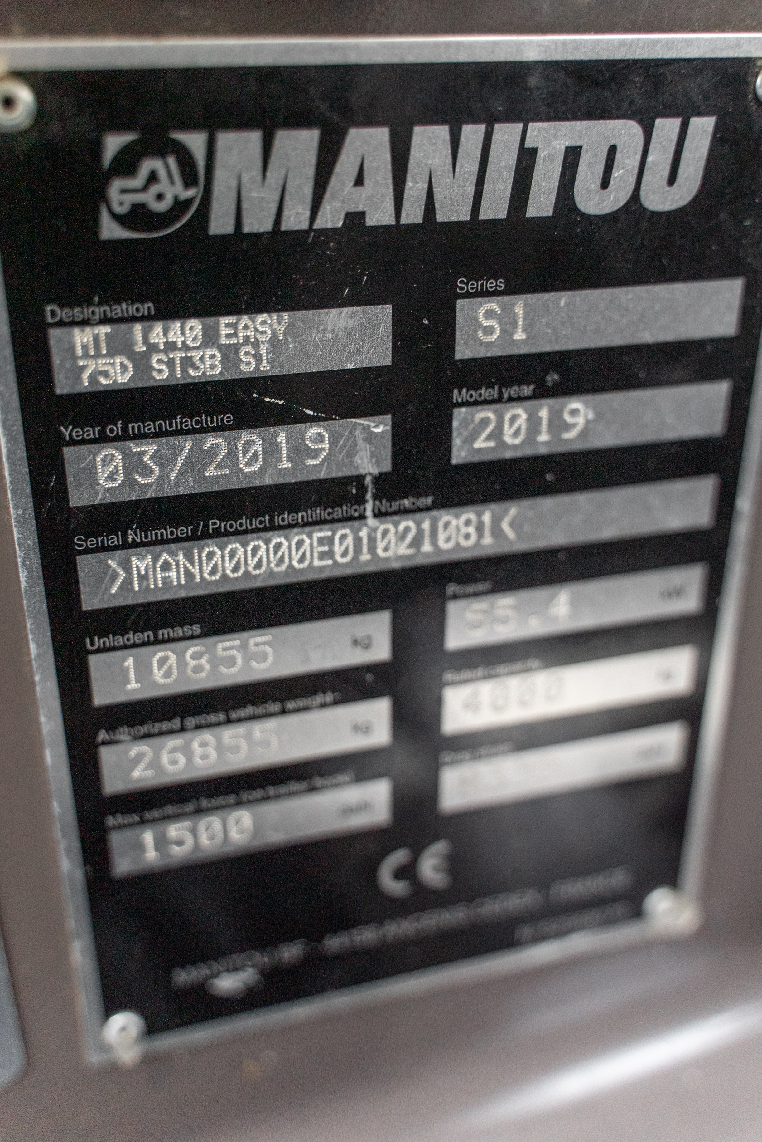 MT 1440 EASY 75D ST3B S1 - Identification plate