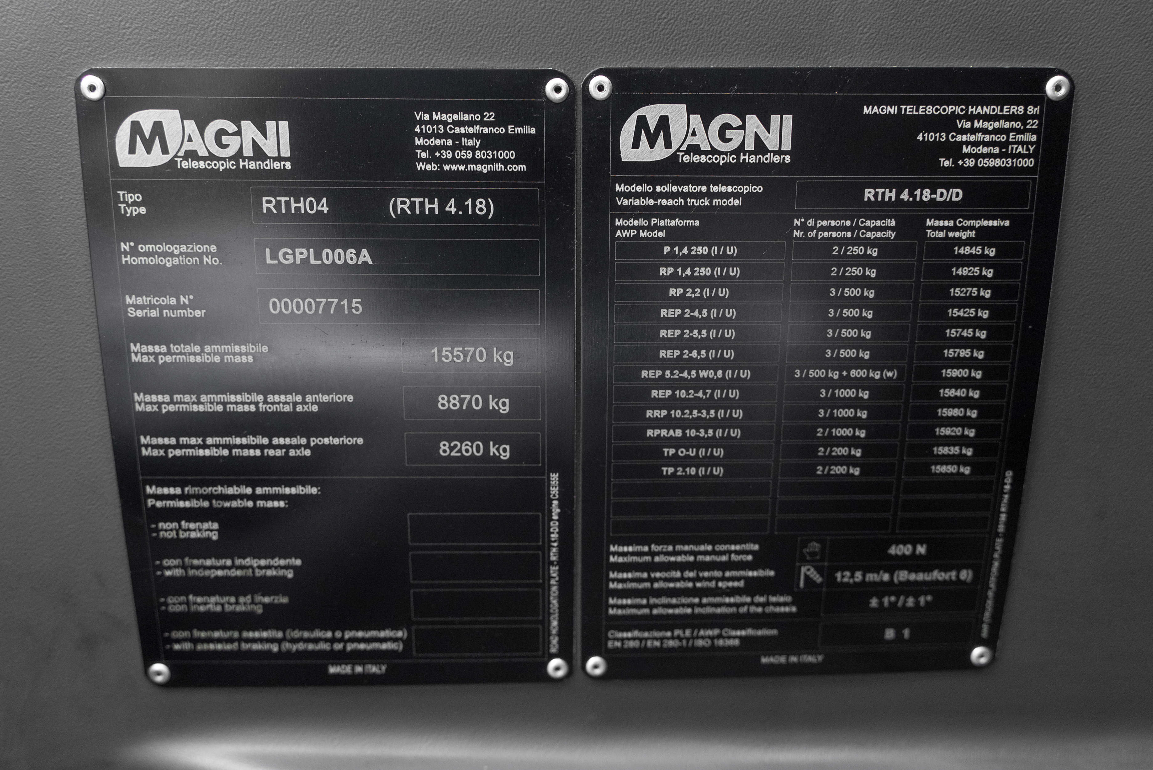RTH 4.18 - Identification plate