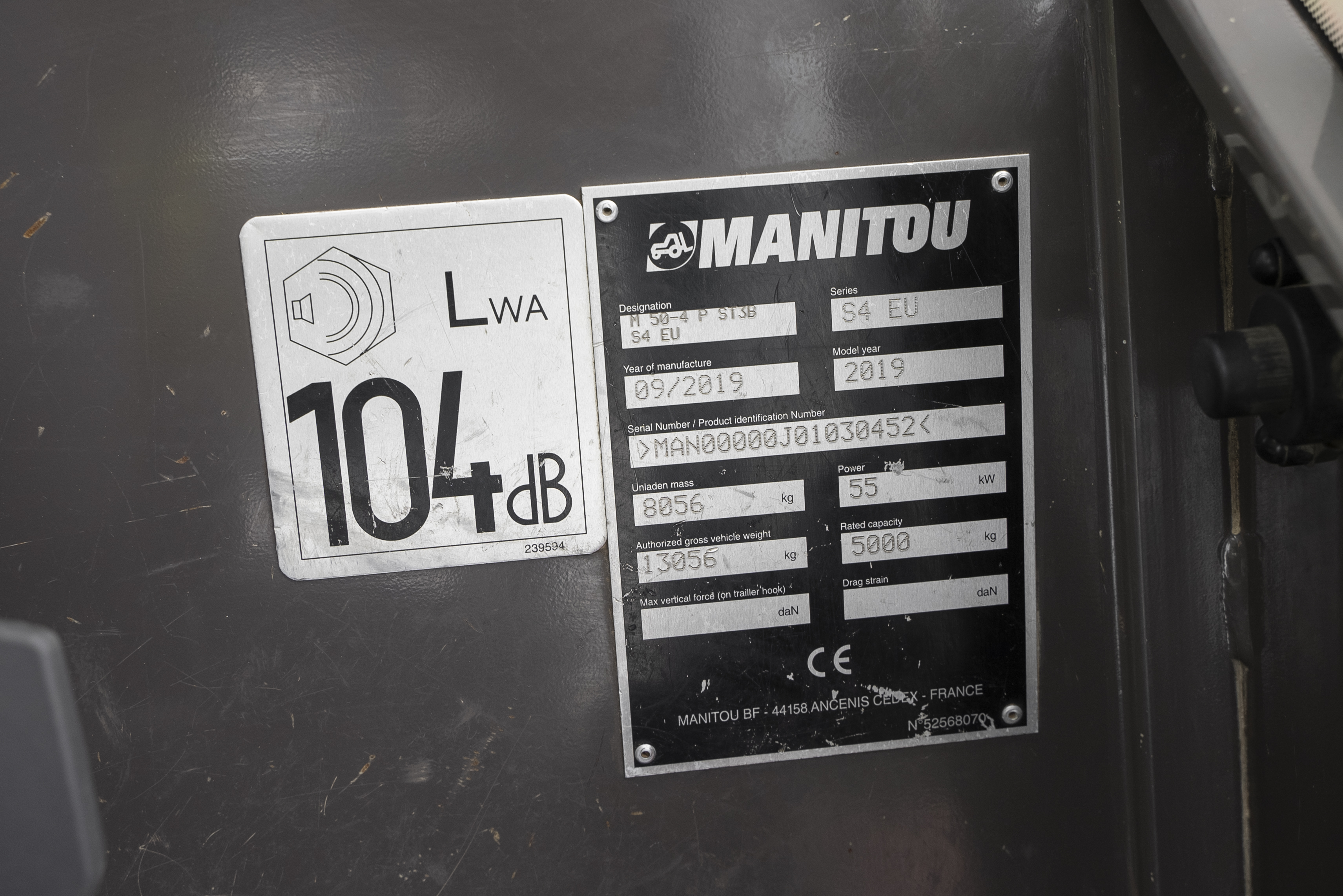 Manitou - Chariots élévateurs - M 50-4 ST3B - Plaque signalétique