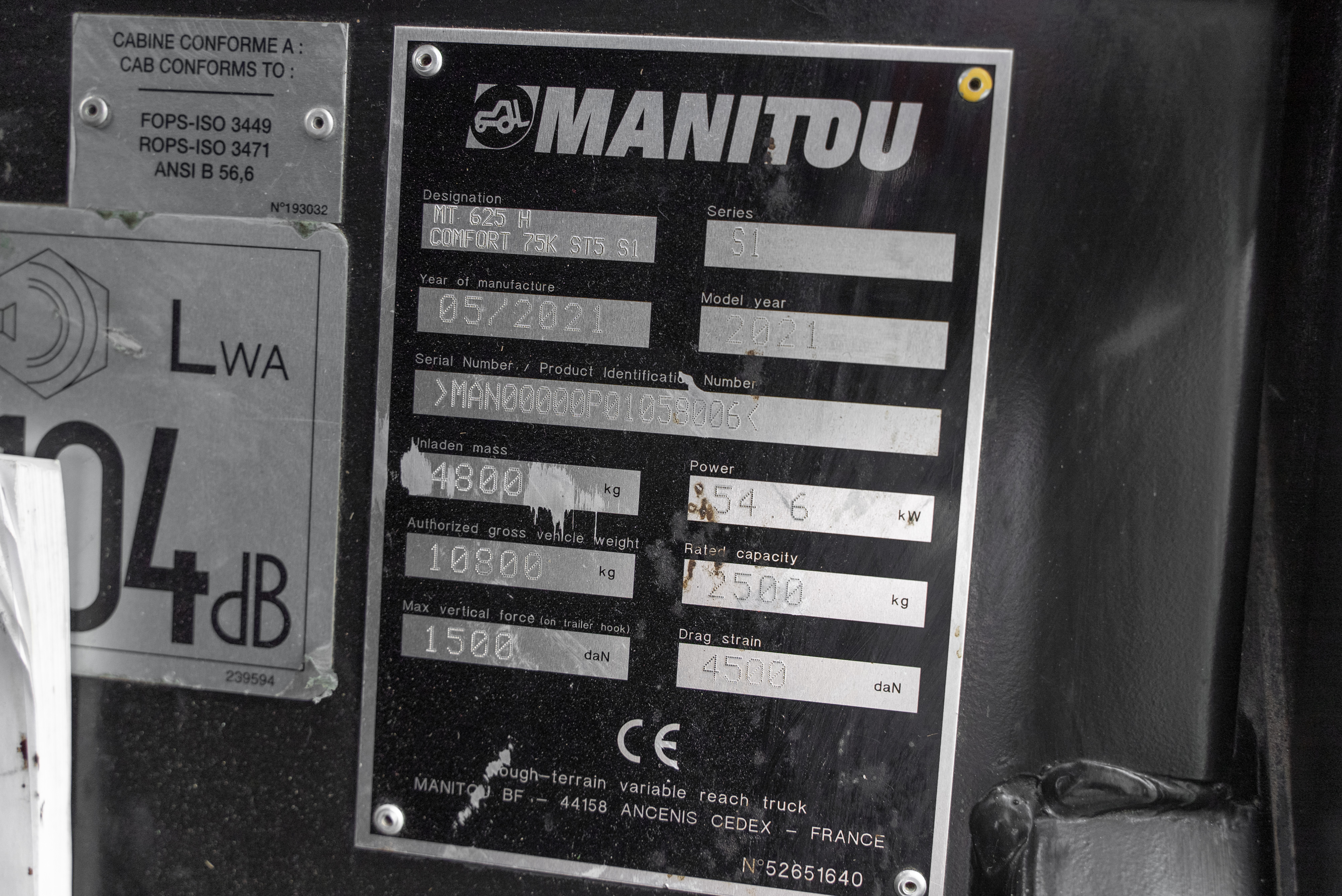 MT 625 H COMFORT 75K ST5 S1 - Identification plate